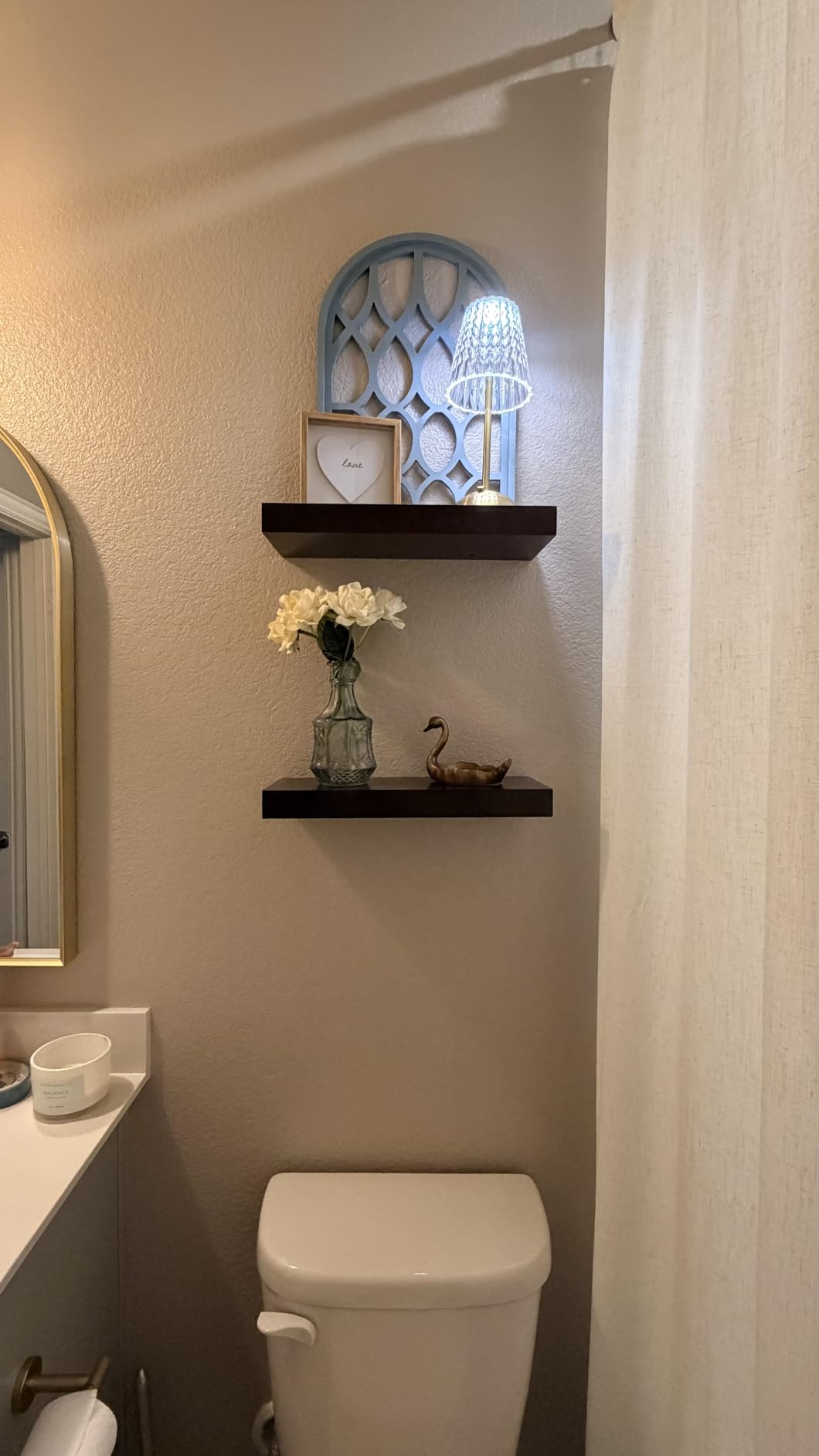 Homeforia 24 Inch Floating Shelves, High-End Solid Pine Wood, Set of 2 | Natural Finish, Holds Up To 50 Lbs Per Shelf, Hidden Brackets, Hardware Included, 24 x 6.5 x 1.75 Inch customer photo 2