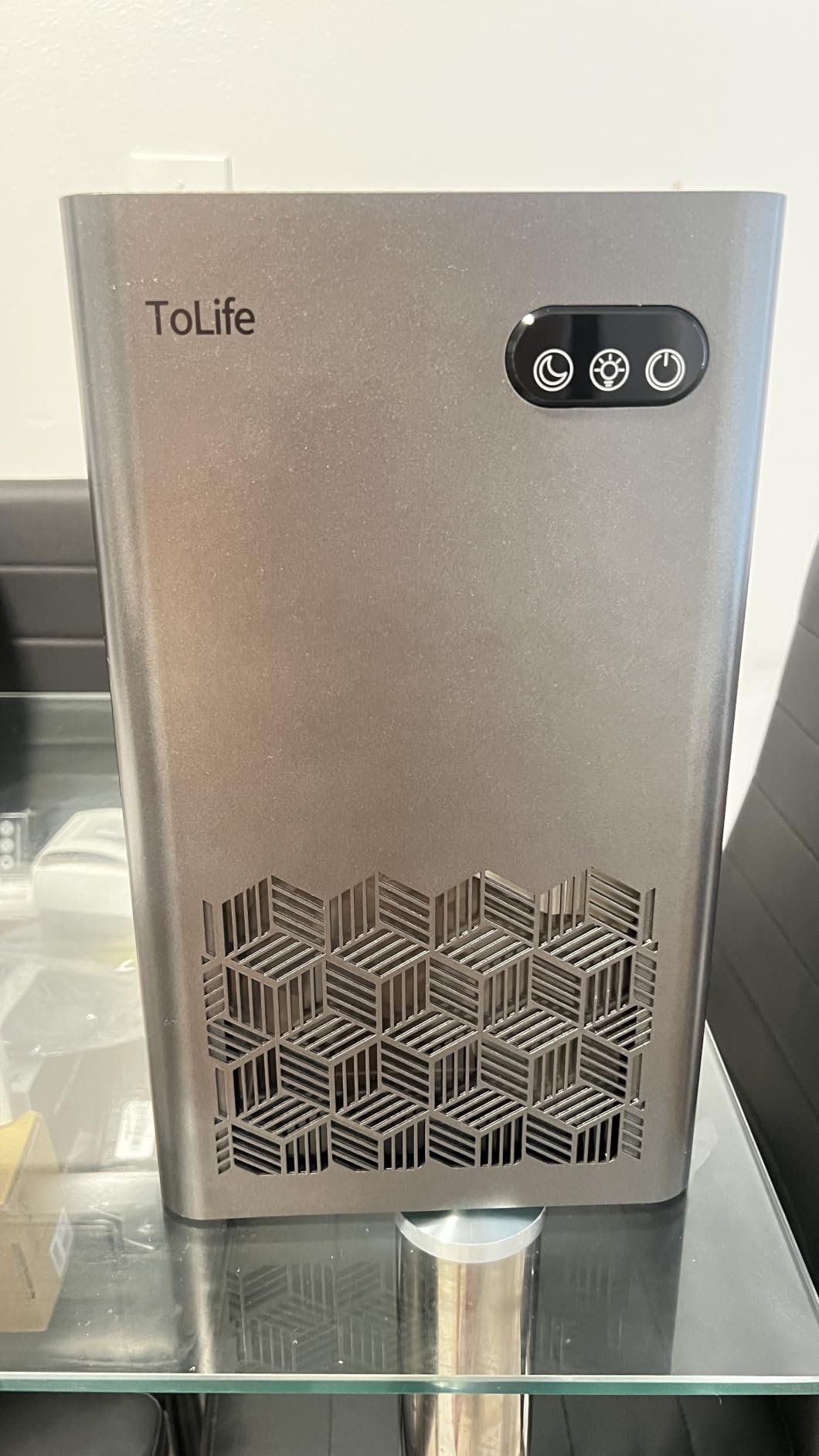 ToLife Dehumidifier, 1000 Sq Ft 95 oz Tank with Sleep Mode, Auto Shutoff | Portable for Home, Bedroom, Bathroom and Basement with 7-Color LED Light, Grey customer photo 2
