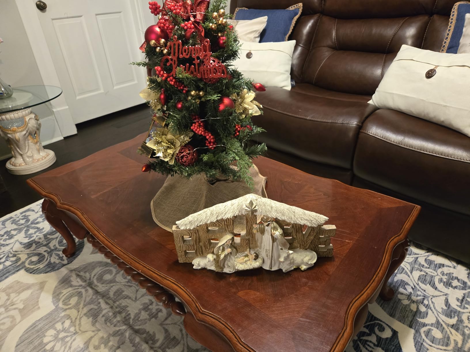 Glitzhome Holy Family Nativity Scene Set Indoor 8