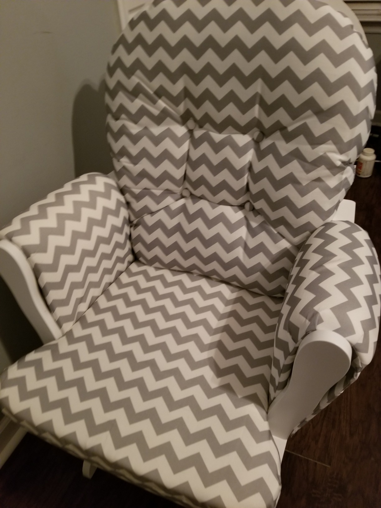 Costzon Nursery Glider with Ottoman, Upholstered Comfort Glider Rocker with Padded Cushion, Storage Pocket, Solid Wood Base, Rocking Chair Nursery for Breastfeeding, Napping (Natural) customer photo 1
