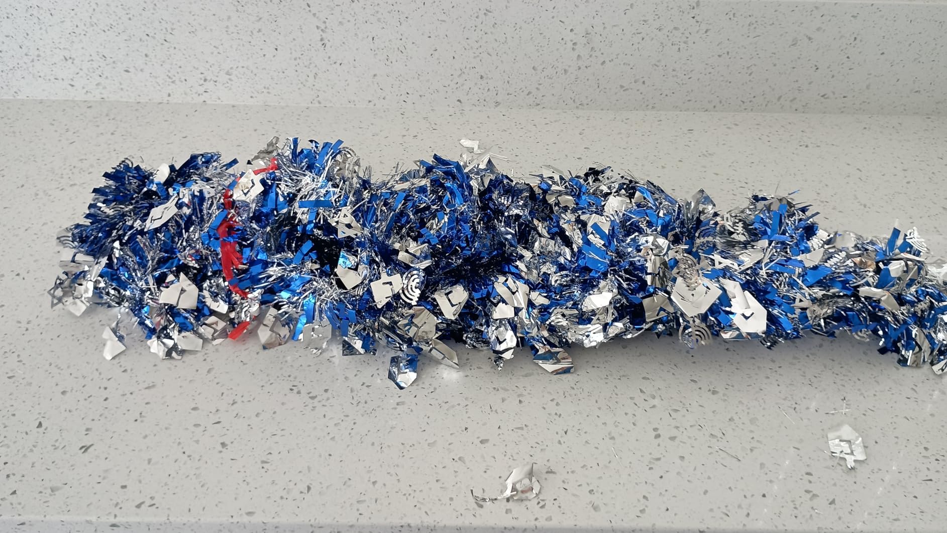 50FT Hanukkah Tinsel Garland Decorations with Blue & Silver Menorah, Star of David, Dreidel Tinsel Garland for Hanukkah Indoor Outdoor Chanukah Decorations customer photo 2