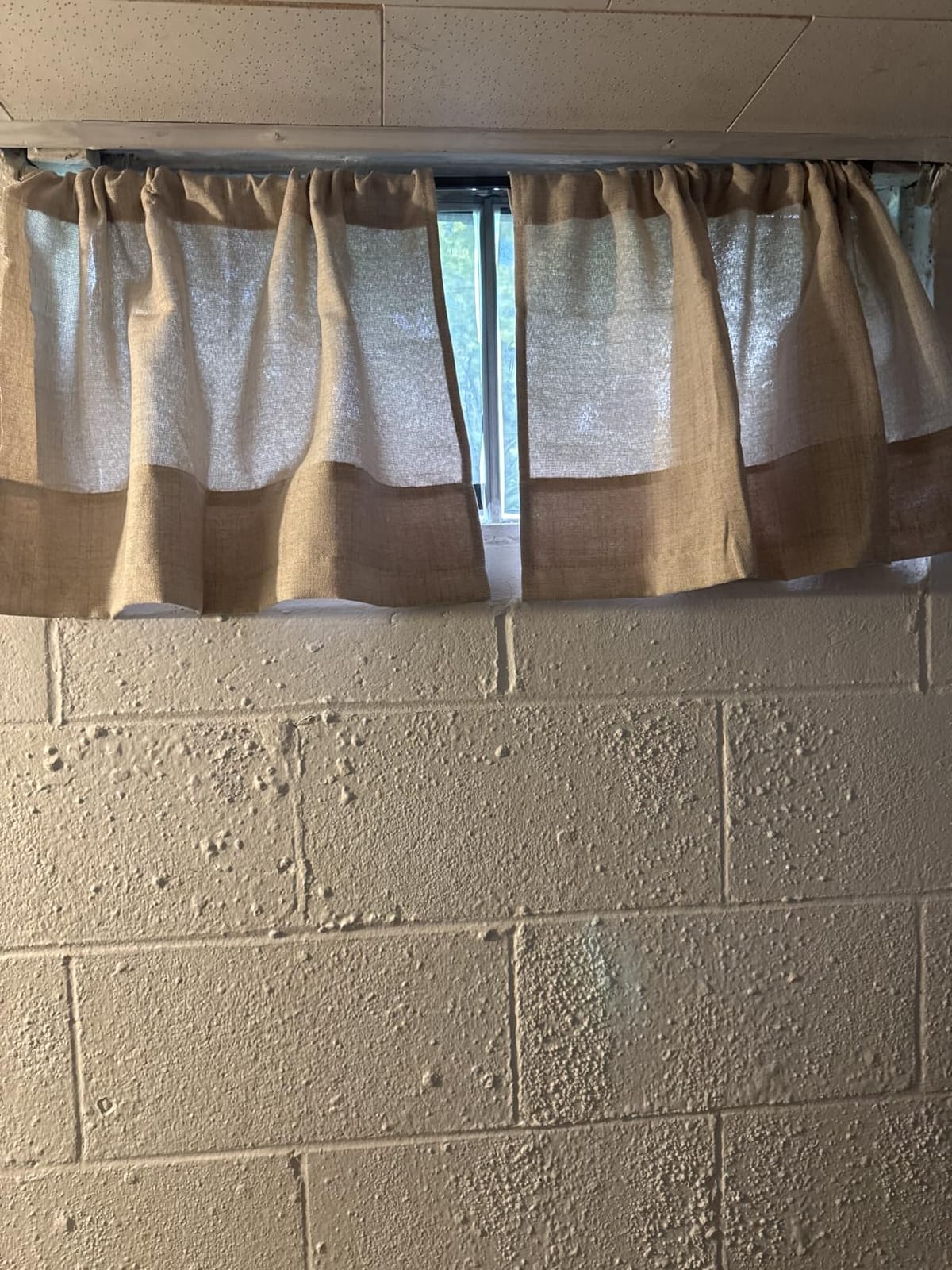 OWENIE Linen Valances for Windows 1 Pcs, Light Filtering Textured Farmhouse Short Small Valance Curtains for Bathroom Basement Living Room Bedroom, Rod Pocket Half Curtains Over Sink, 60Wx14L Inch customer photo 1
