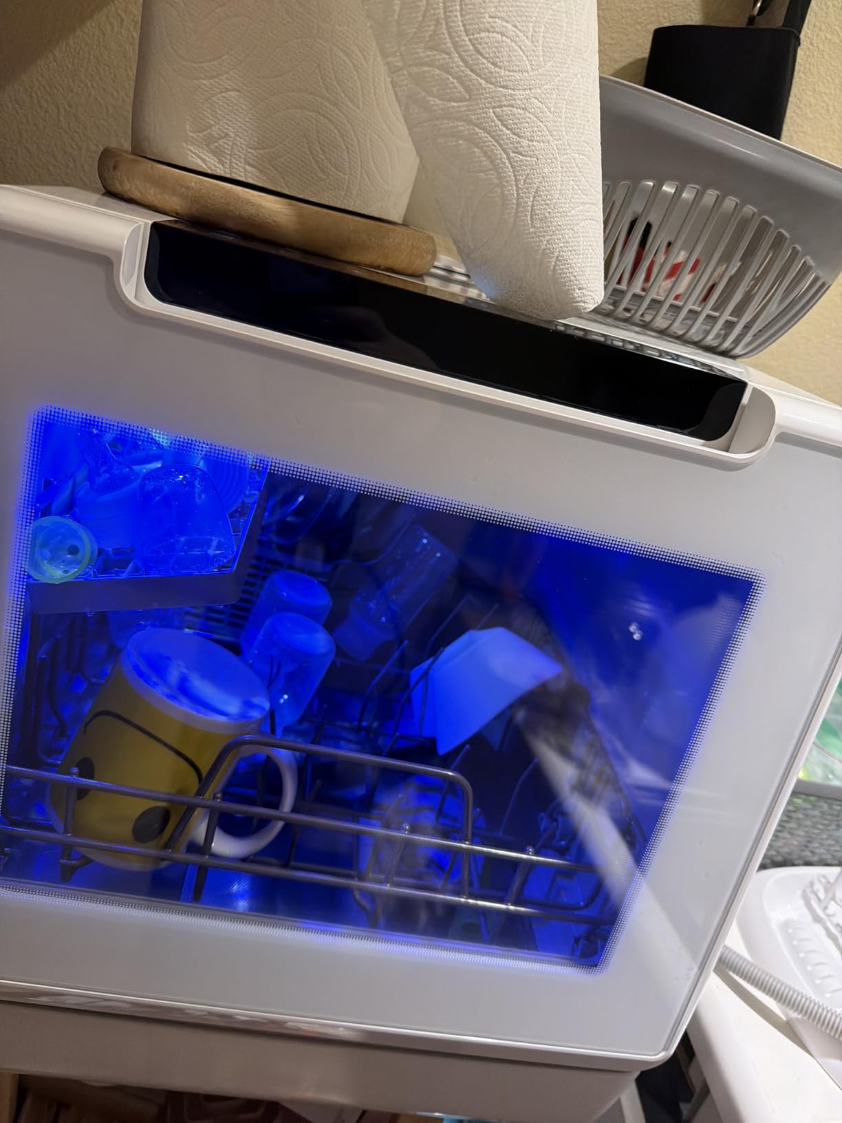 EUHOMY Countertop Dishwasher Portable, 8 Programs with 5L Tank, Black, 40dB | 360° Dual Spray Arms, 29-min Quick Wash, 8-Program with Child Lock and Delay Mode, 167°F, 73h Ventilation, 40dB, Time-Saving customer photo 2