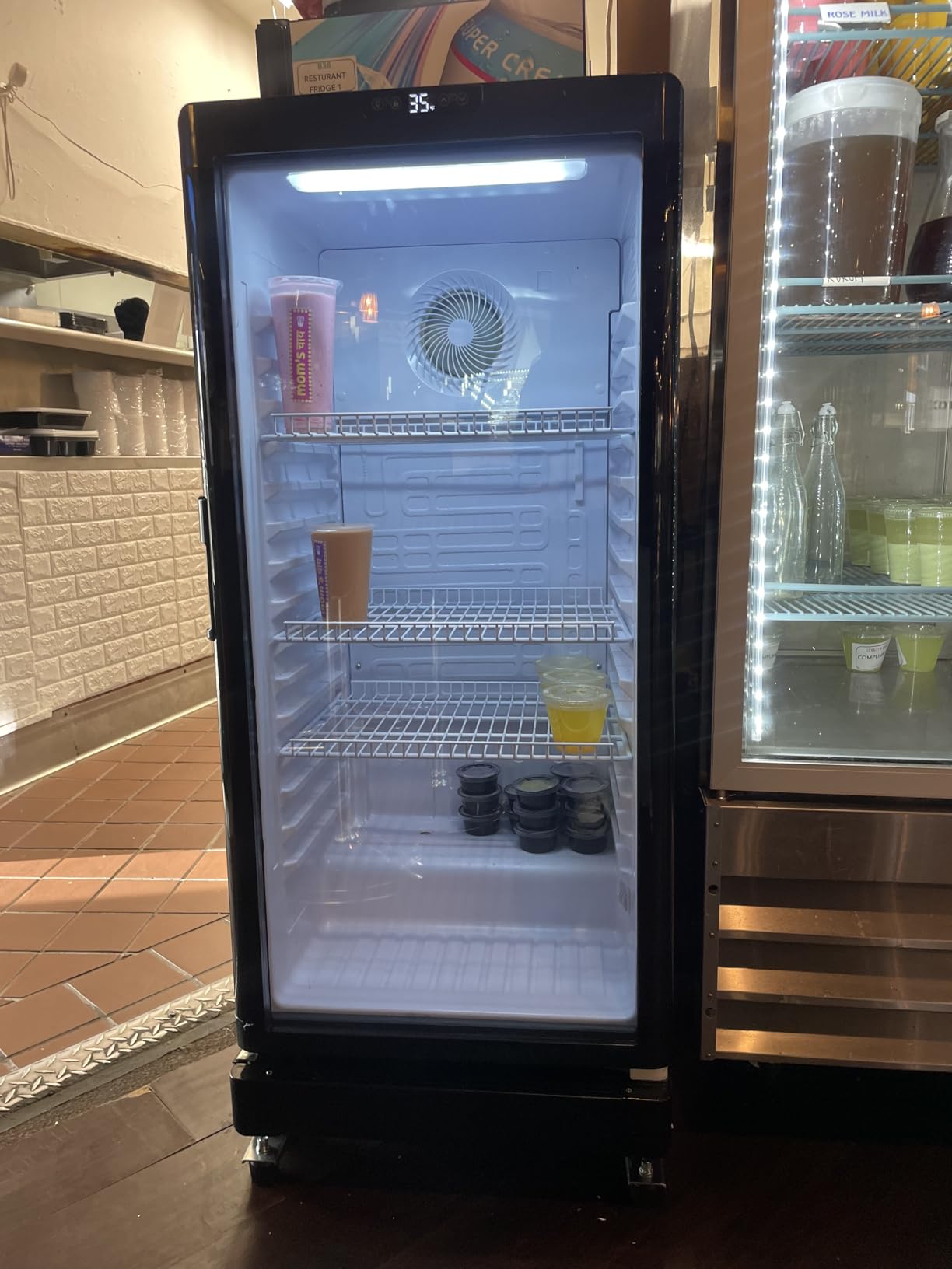 7 Cu.Ft Commercial Beverage Refrigerator with Glass Door, Double-Tempered Glass, Outdoor/Indoor Use, Bar/Office/Restaurant, Energy Efficient, Adjustable Shelving, Secure Lock customer photo 1