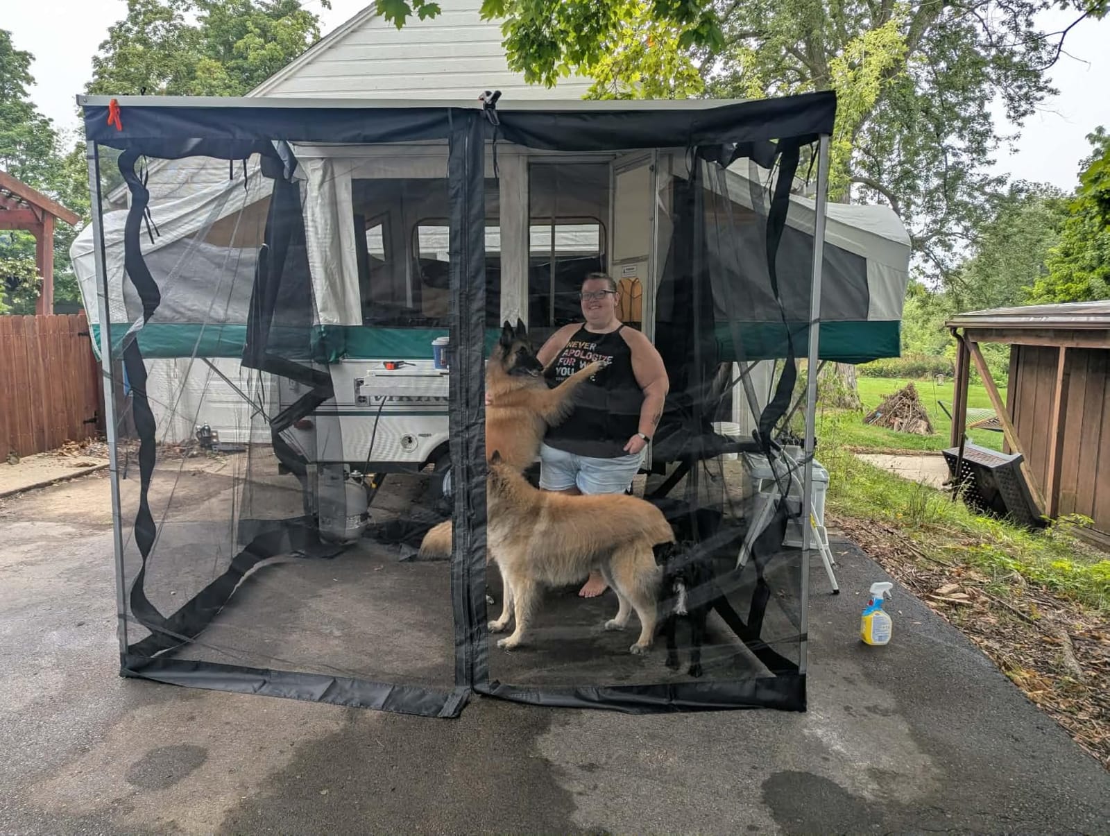 10x10 ft Mosquito Netting for Pop Up Canopy, Universal Bug Screen Tent Enclosure, Outdoor Canopy Mesh Net with Zipper Doors for Camping, Patio, Backyard (Netting Only, Black) customer photo 2