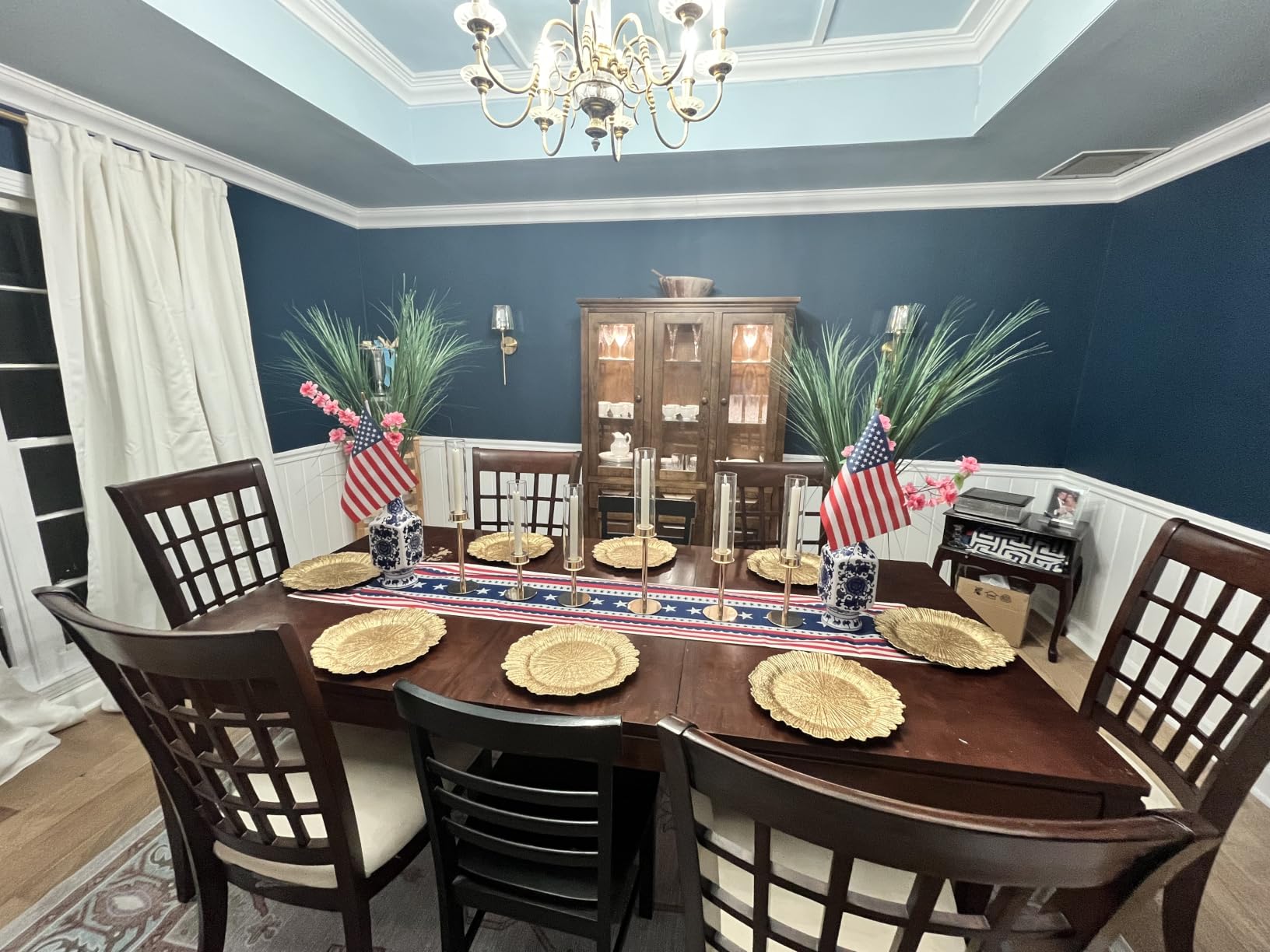 OHOME 4th of July Decorations - Patriotic USA Stars Table Runner for Home | Memorial Day Decorations - Fourth of July Accessories Decor Party Supplies Indoor Outdoor - 250 Anniversary USA Merchandise customer photo 2