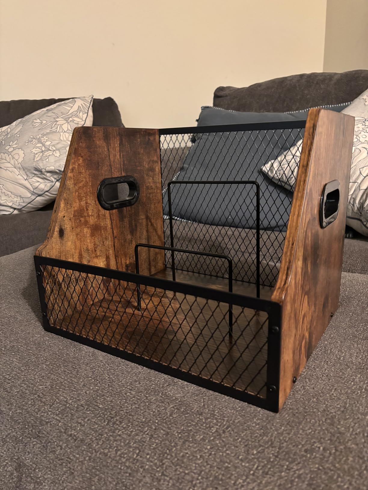 Vinyl Record Storage, Wooden Crate Vinyl Holder with Dividers for Albums & Magazine Rack Organizer for 60+ Records customer photo 2