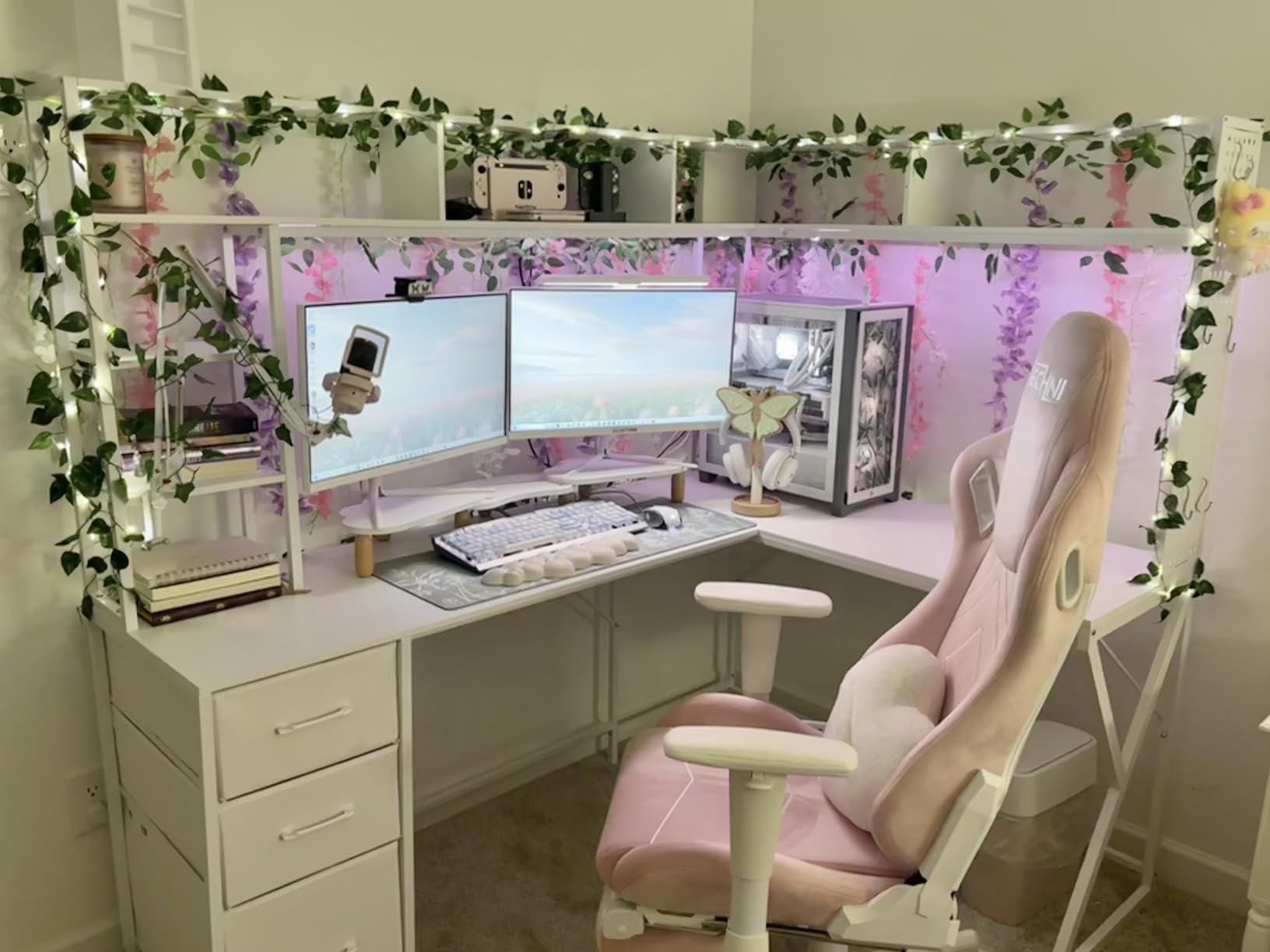 SEDETA L Shaped Computer Desk with Hutch, 3 Drawers, Shelves | Convertible 94.5