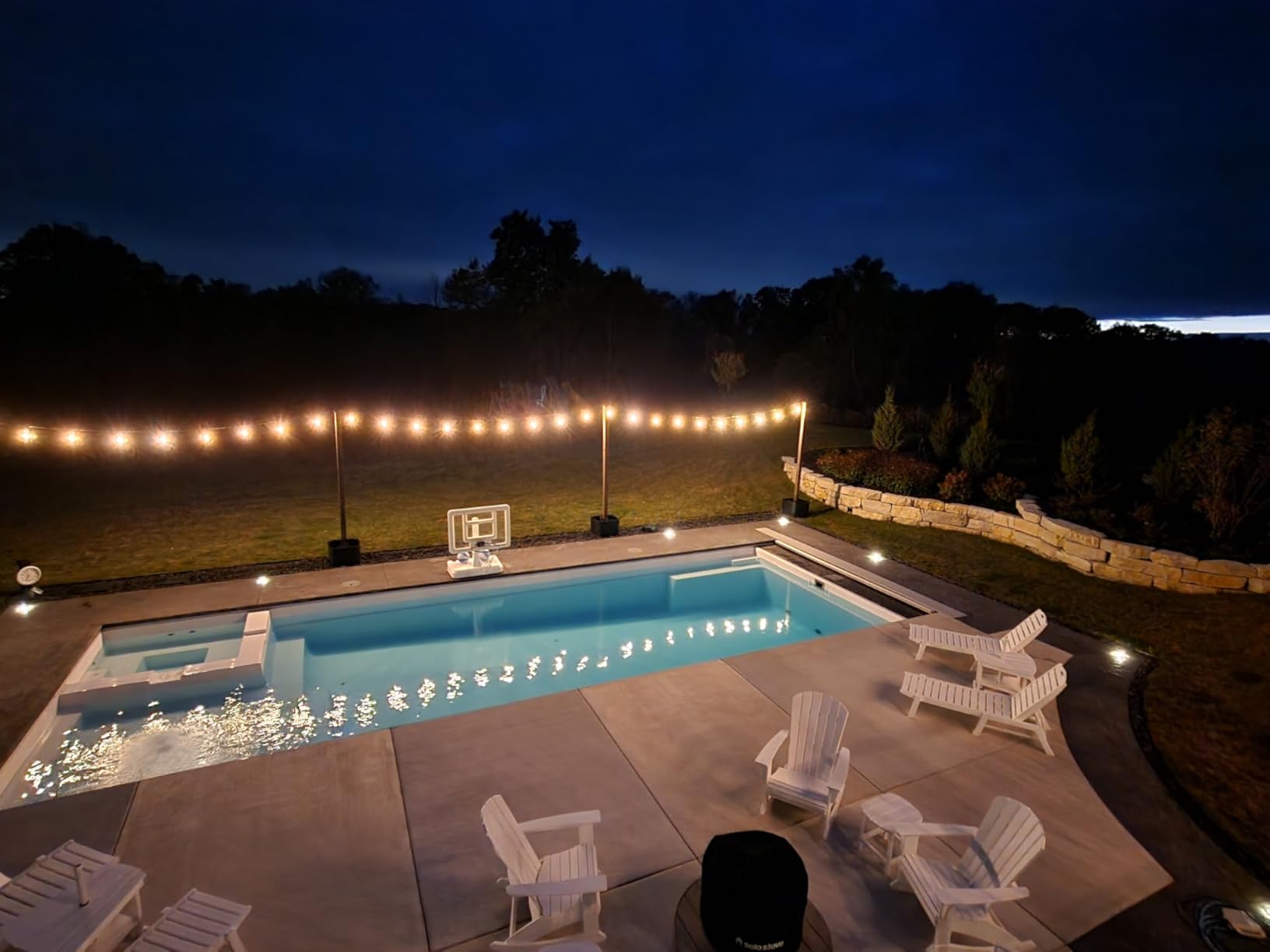 Step2 Firefly String Light Pole Stand with Planter, 2pk, Outdoor Hanging Lights Solution, Black customer photo 2