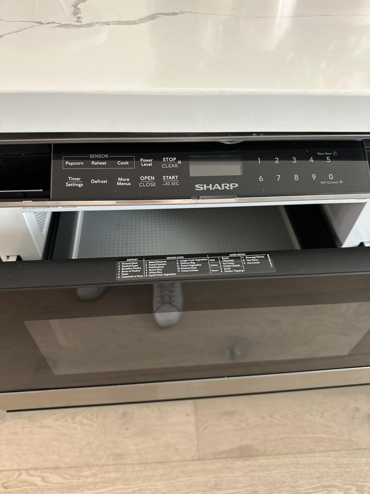 SHARP SMD2479MW Smart Microwave Drawer Oven with Easy Wave Open, 24-inch, 1.2 Cubic Feet, 950 Watt, Concealed Glass Touch Control Panel, Compatible with Alexa Certified, White customer photo 1
