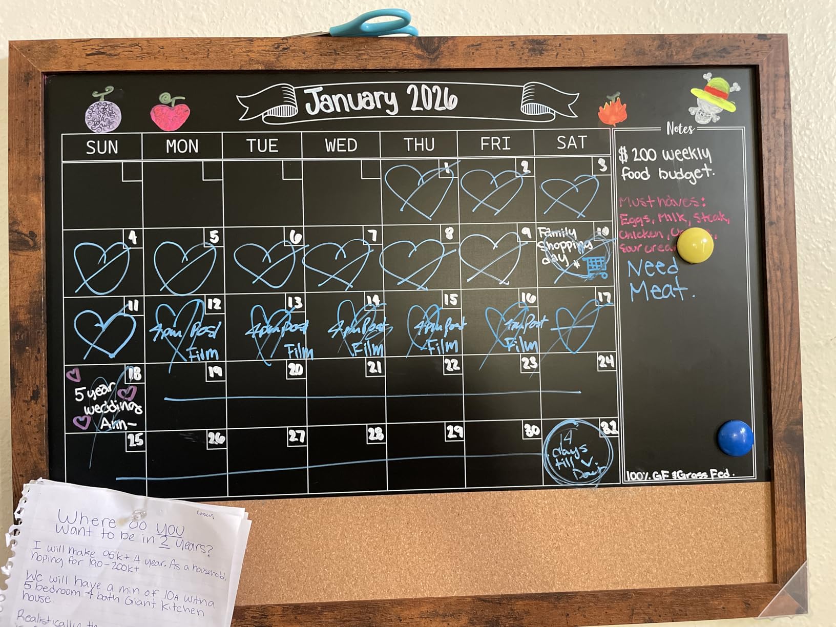 GOTIDEAL Chalkboard Calendar 24