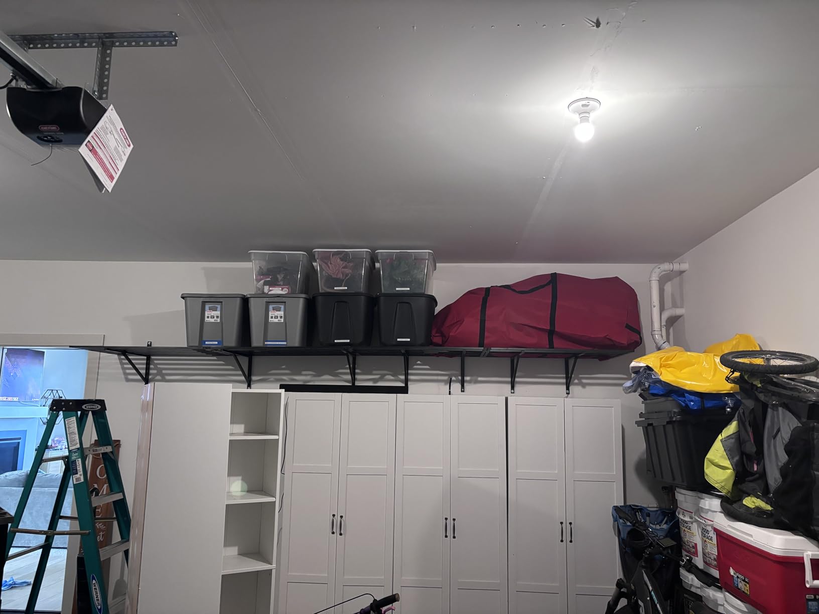 FLEXIMOUNTS 2-Pack 2x6ft Heavy Duty Garage Wall Shelving, 1200lbs Capacity, Garage Shelving Wall Mounted with 8 Hooks, Storage for Power Tools, Garden Supplies, Storage Bins, Lite Series customer photo 1