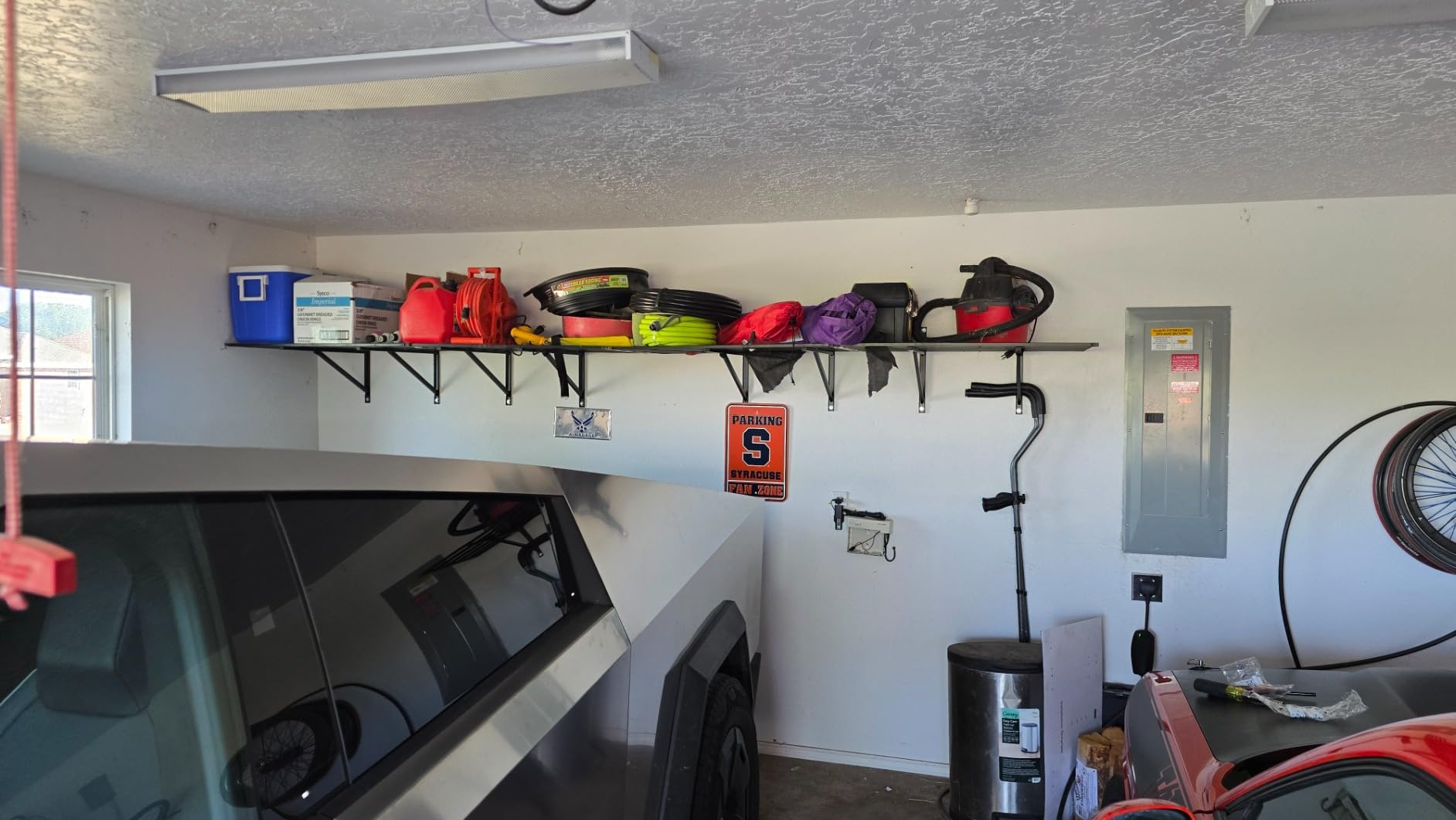 FLEXIMOUNTS 2-Pack 2x6ft Heavy Duty Garage Wall Shelving, 1200lbs Capacity, Garage Shelving Wall Mounted with 8 Hooks, Storage for Power Tools, Garden Supplies, Storage Bins, Lite Series customer photo 2