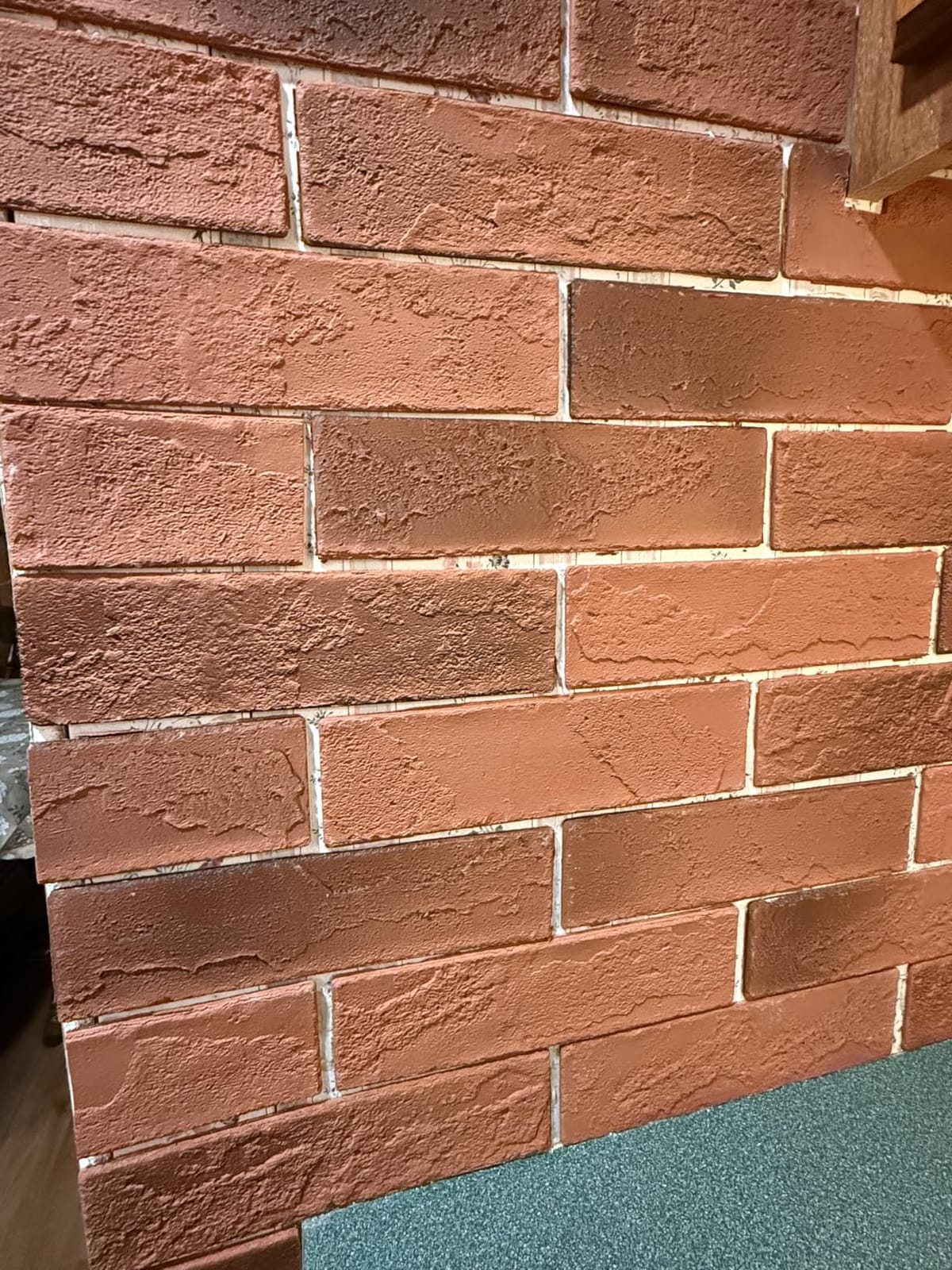 100 Vintage Red Faux Brick Wall Tiles, 3D Thin Brick Veneers for Bedroom, Bathroom, Kitchen, Fireplace and Fence Wall Panels (14.2 sq ft) customer photo 2