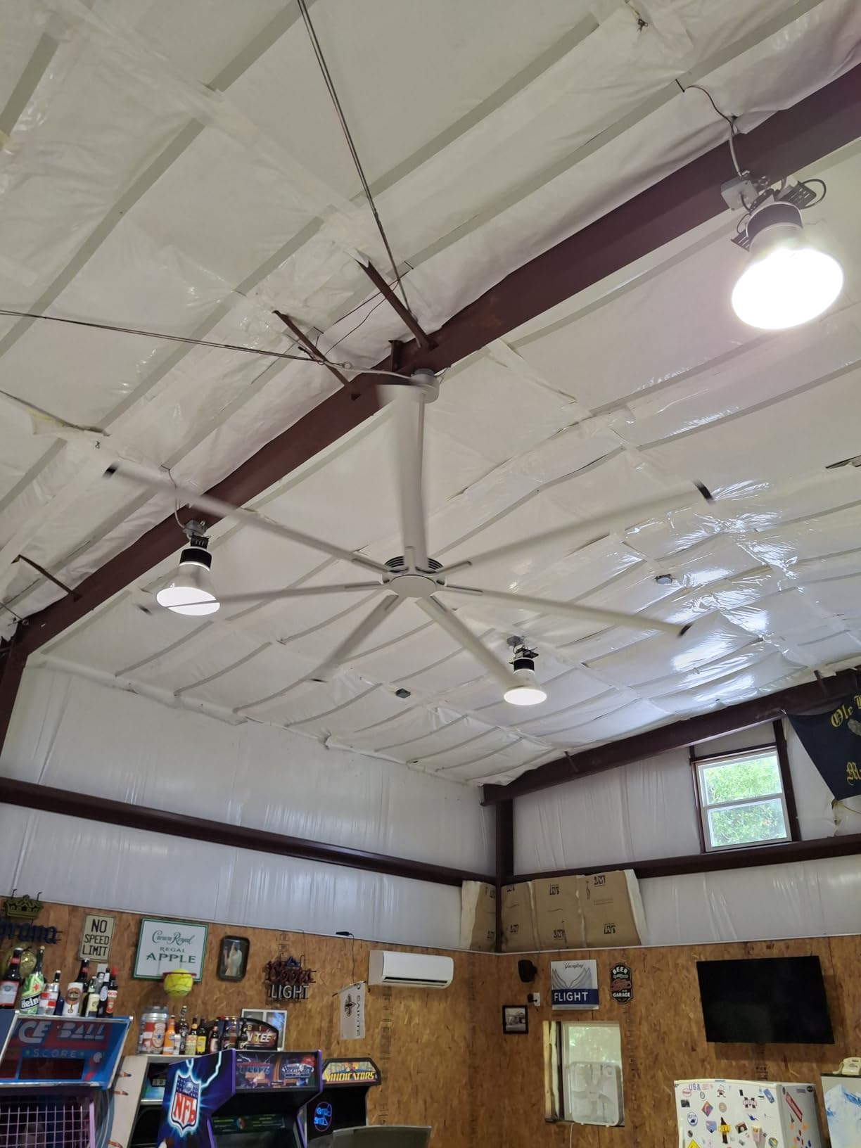 100 Inch Ceiling Fans Large Big Industrial Ceiling Fan No Light with Remote | HVLS Commercial Ceiling Fans for Shop Garage Living Room Patio, 6-Speed Reversible DC Motor, 7 Aluminum Blades, Satin Nickel customer photo 2