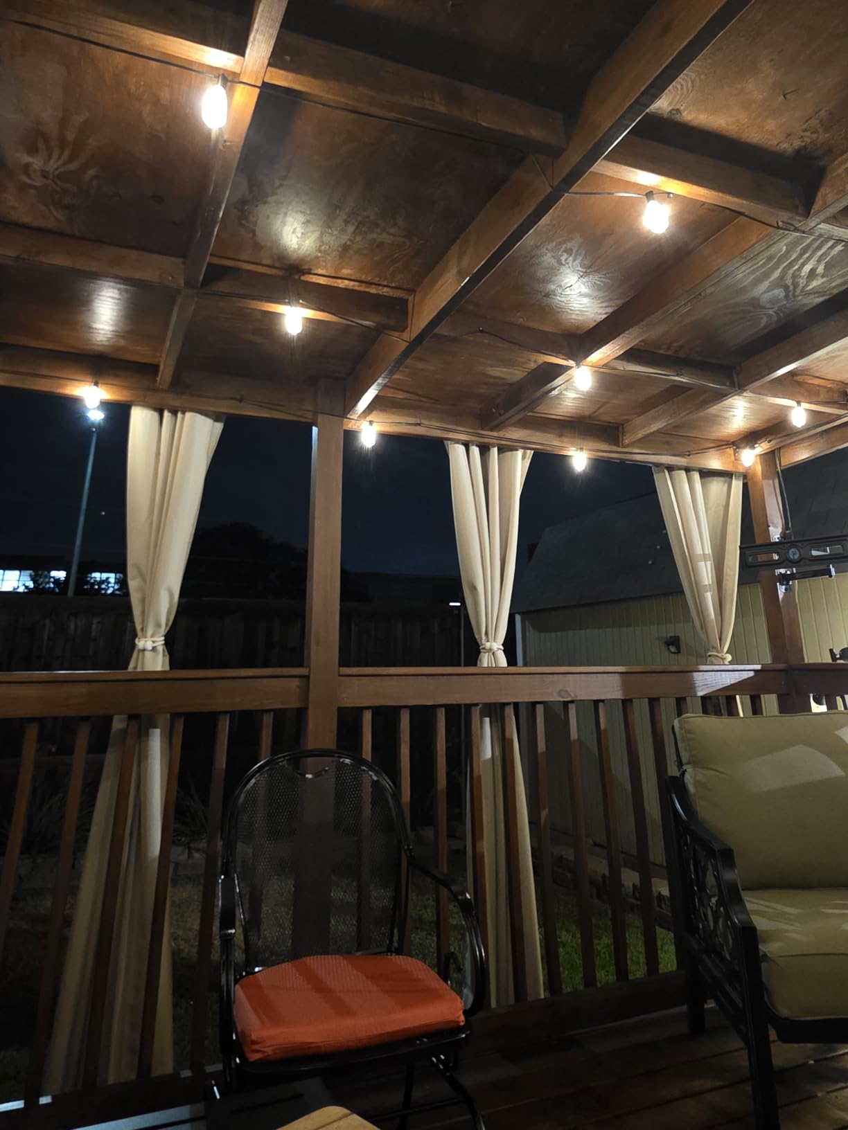 Outdoor Curtains for Patio Waterproof, 6 Drape Panels, Sun Shades | Privacy & Weatherproof, Outside Curtains for Porch, Gazebo, Pergola, Cabana, Balcony, Grommet Top, 54 x 84 Inch, Cream customer photo 2