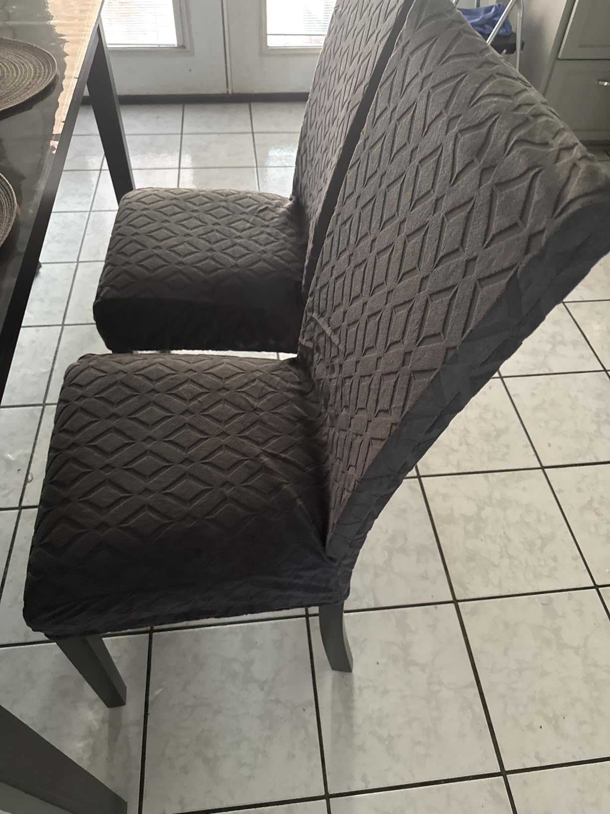 Genina Waterproof Dining Chair Covers Set of 4, Stretch Chair Slipcovers | Machine Washable Jacquard Chair Protectors for Home, Kitchen, Banquet, Protects Against Pet Hair, Spills and Stains customer photo 1