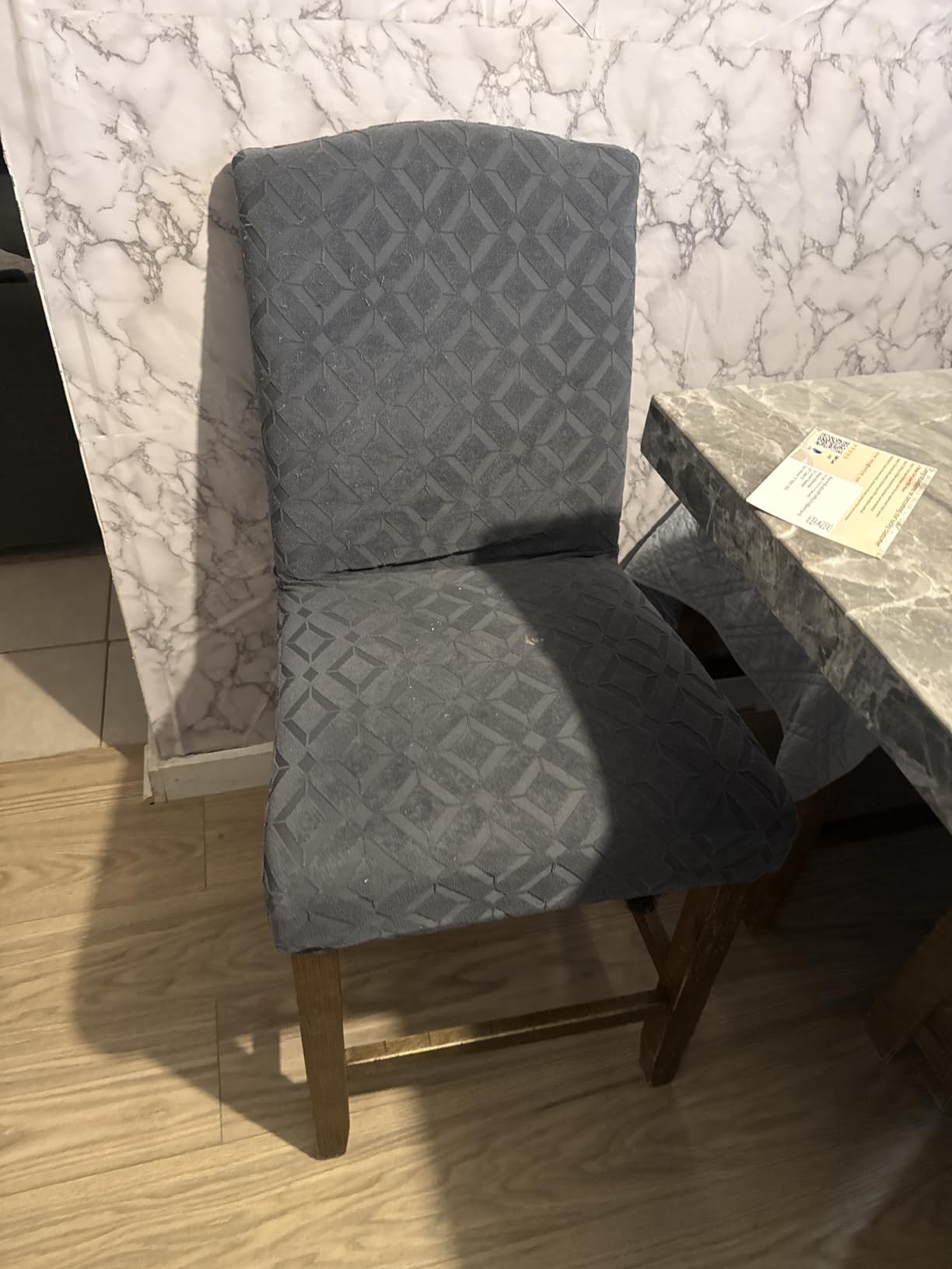 Genina Waterproof Dining Chair Covers Set of 4, Stretch Chair Slipcovers | Machine Washable Jacquard Chair Protectors for Home, Kitchen, Banquet, Protects Against Pet Hair, Spills and Stains customer photo 2