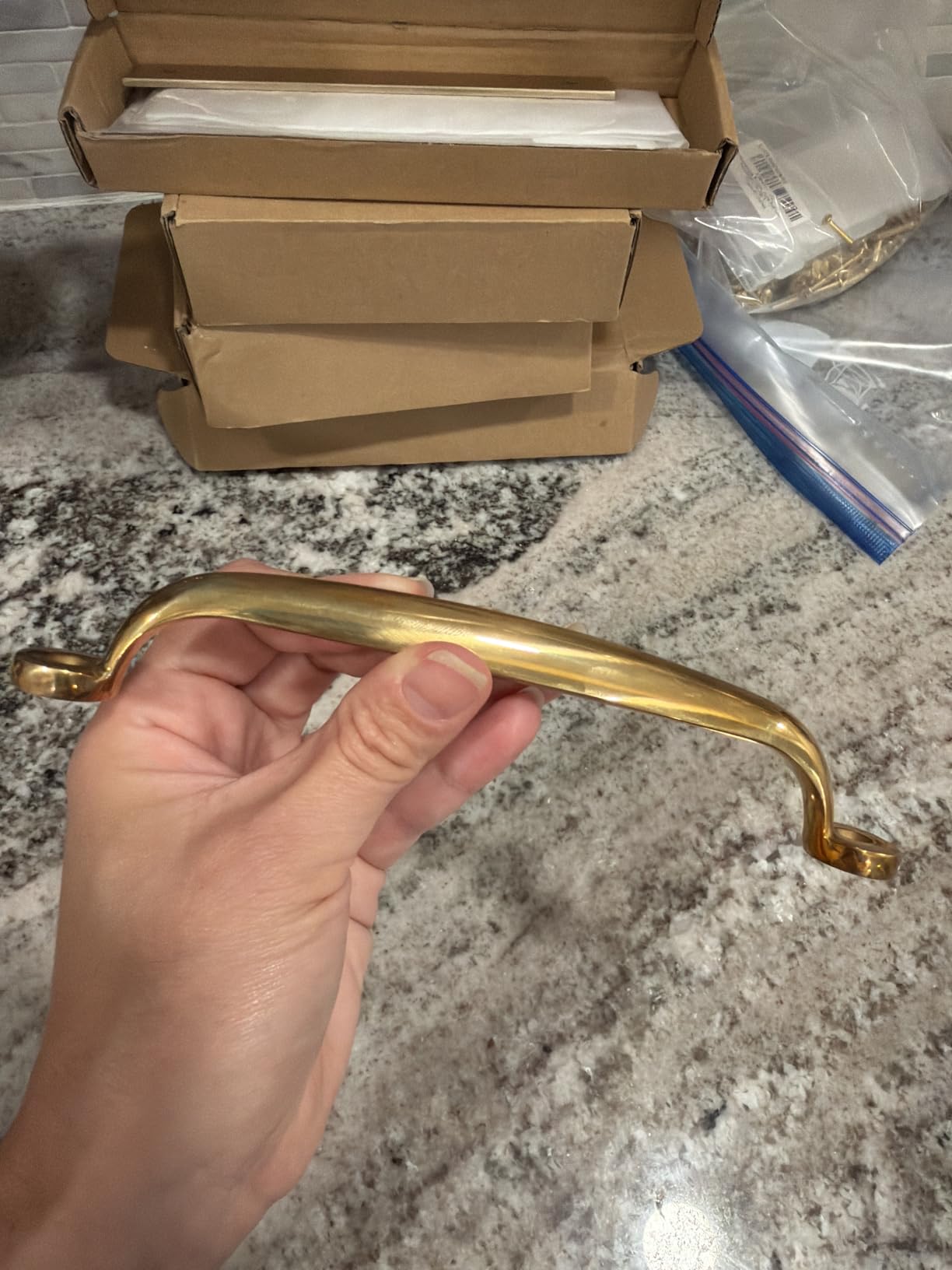 khtumeware Luxury 5-Pack 100% Solid Brass Cabinet Pulls, 5