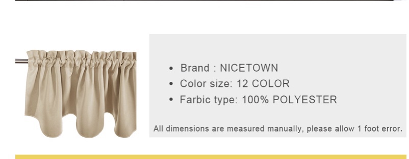NICETOWN Greyish Green Valances 4 Panels for Living Room Bedroom | Scalloped Rod Pocket Valance Curtain Panel for Small Bay Kitchen Bathroom Window Thanksgiving, 52 W x 18 L customer photo 2