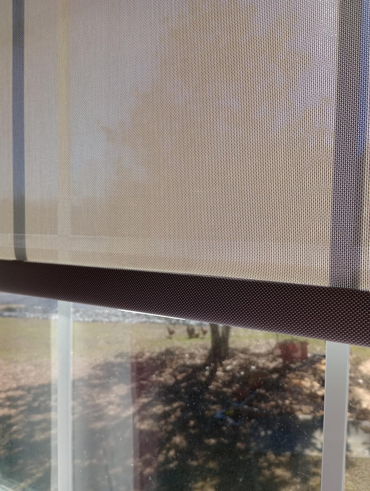 Persilux Custom Size Free-Stop Cordless Roller Shades for Windows Light Filtering Shades, 5% Openness Solar Screen Semi Sheer Roller Blinds UV Protection for Office and Home. Easy to Install. Black customer photo 1