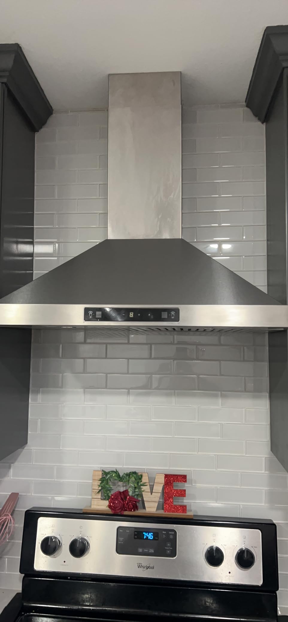 30 Inch Wall Mount Range Hood, Stainless Steel 800CFM DC Motor | 6-speed convertible ducted/ductless exhaust fan with durable stainless steel filters for kitchen ventilation customer photo 1