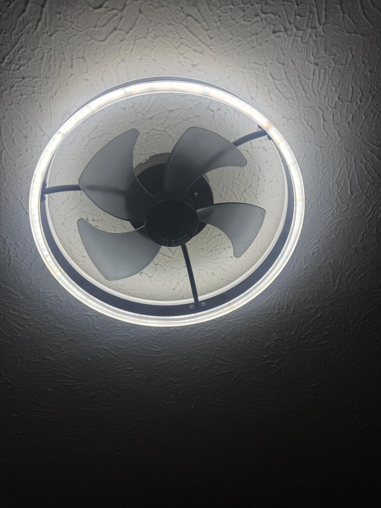VOLISUN Low Profile Ceiling Fans with Lights and Remote, 27.6in Flush Mount Ceiling Fans with Light, 3000K-6500K Dimmable Fandelier LED Fan Light, White Bladeless Ceiling Fans with Lights for Bedroom customer photo 1