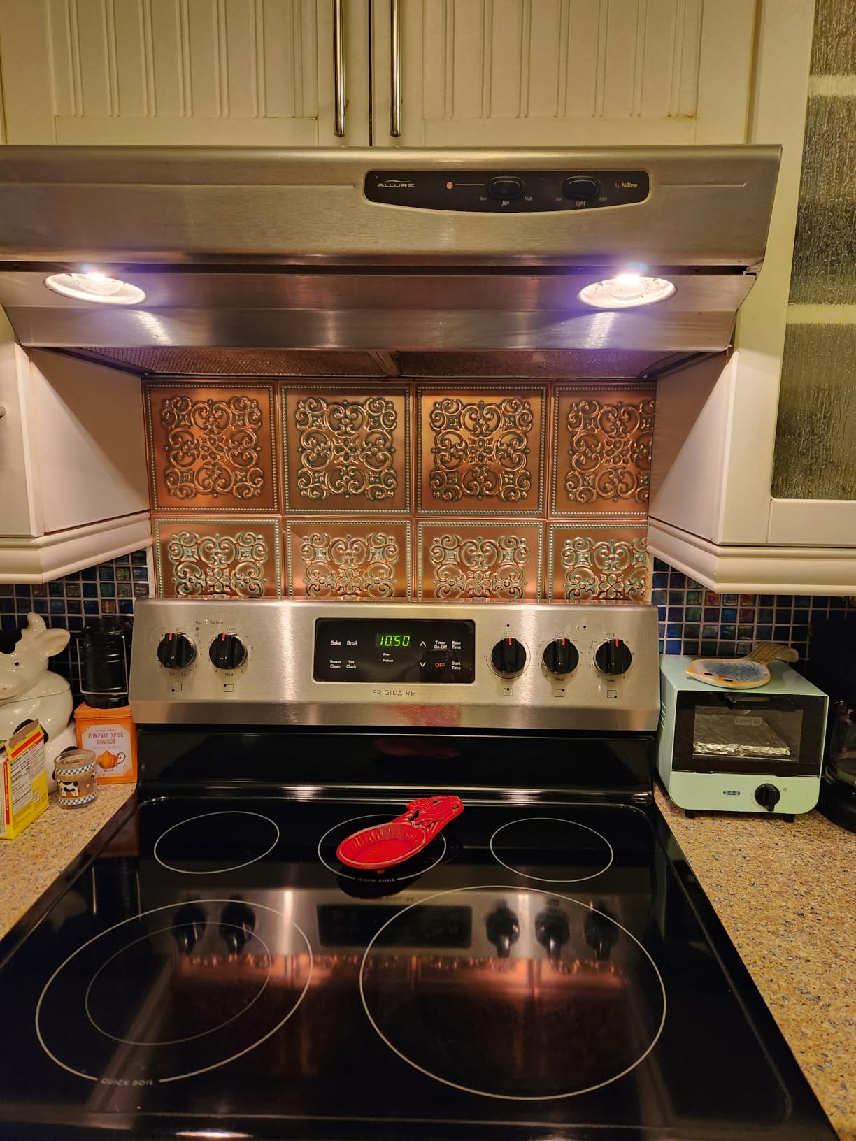 Peel and Stick Metal Backsplash Tiles, Rustic Farmhouse, 10-Pack customer photo 2