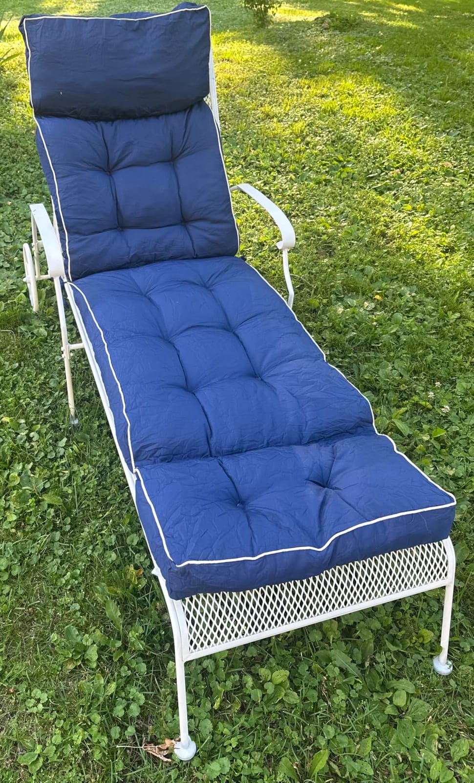 MAGIC ELEPHANT Chaise Lounge Cushion Outdoor, Memory Foam Replacement Patio Pool Lounge Chair Cushion with Ties for Outdoor Furniture, 74 x 22 x 4 Inch (Oxford Blue) customer photo 1