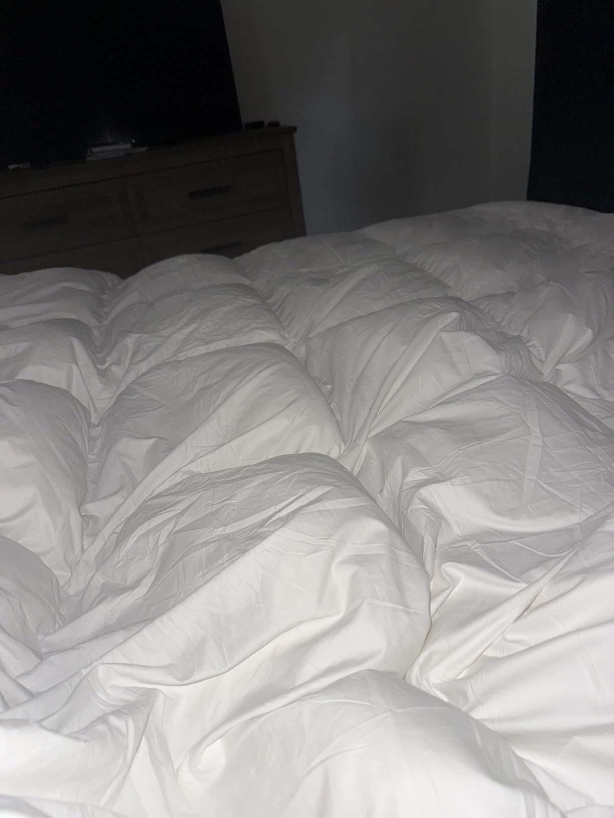 DWR Goose Feather Down Fiber Comforter, King 106x90, Medium Weight, 8 Tabs | Authentic goose down fiber, buttery-soft breathable fabric and eight corner tabs create lofty all-season hotel-style comfort customer photo 1