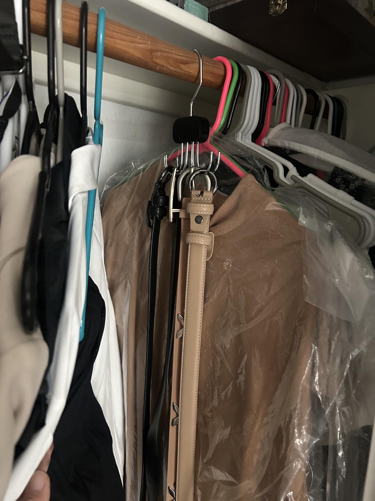 Belt Hanger for Closet Max 72 Belts, 3PCS Belt Organizer for Closet | 360° Rotating Tie Rack Hanger for Closet Tie Organizer for Closet Belt Holder for Closet for Belt, Tie, Tank Top, Bra, Scarf, Hat customer photo 1