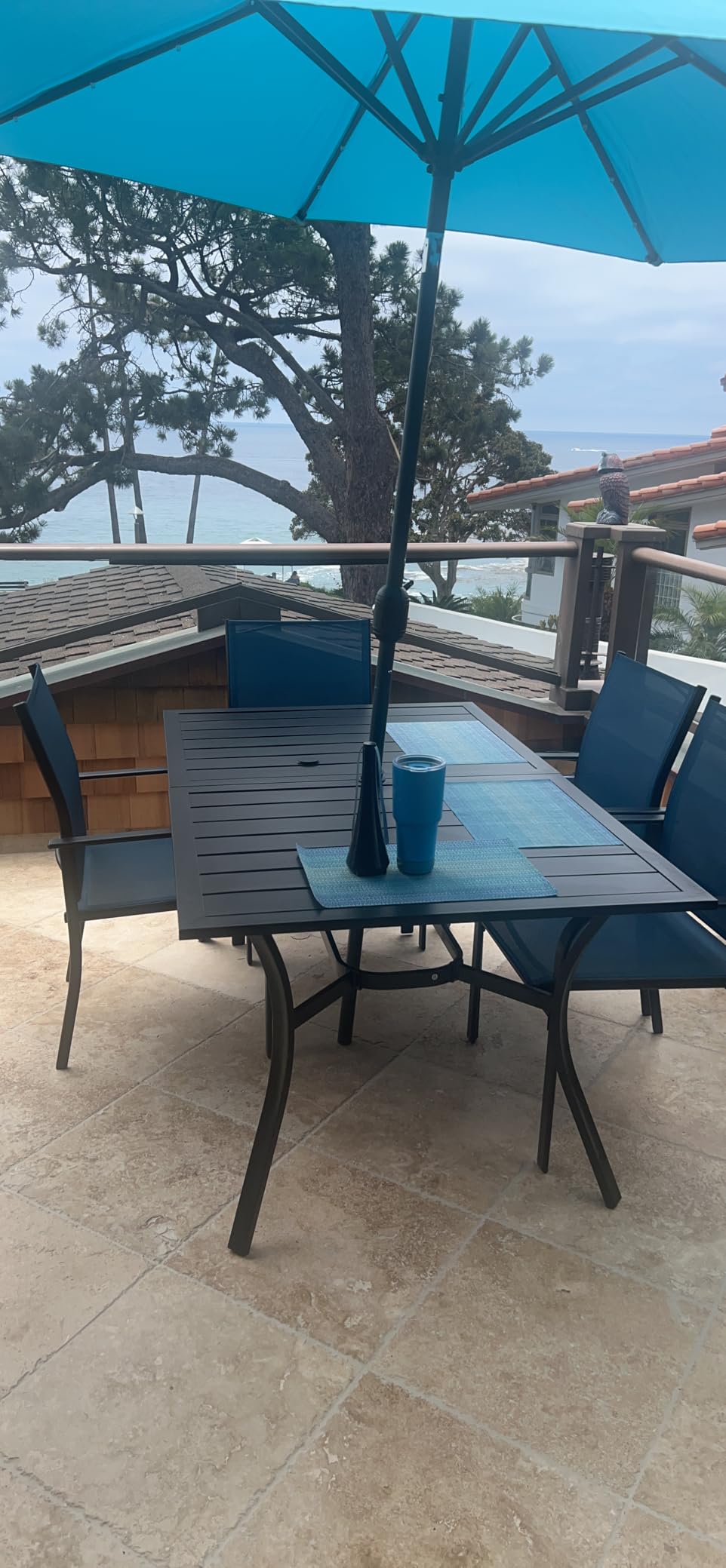 MEOOEM Expandable Patio Dining Table for 8, 78.8