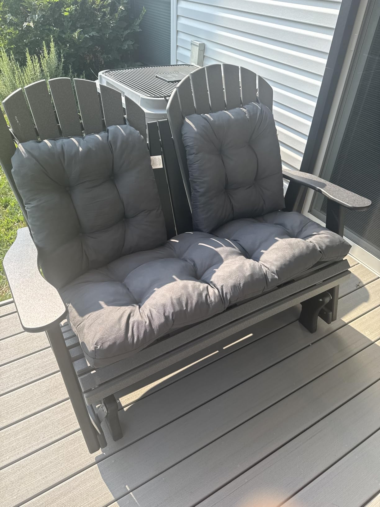 Wicker Chair Cushions of 3 Pieces, Waterproof Cushions for Patio Furniture, Tufted Wicker Outdoor Furniture Cushions, 1 Patio Loveseat Cushion and 2 U-Shaped Cushions, 44