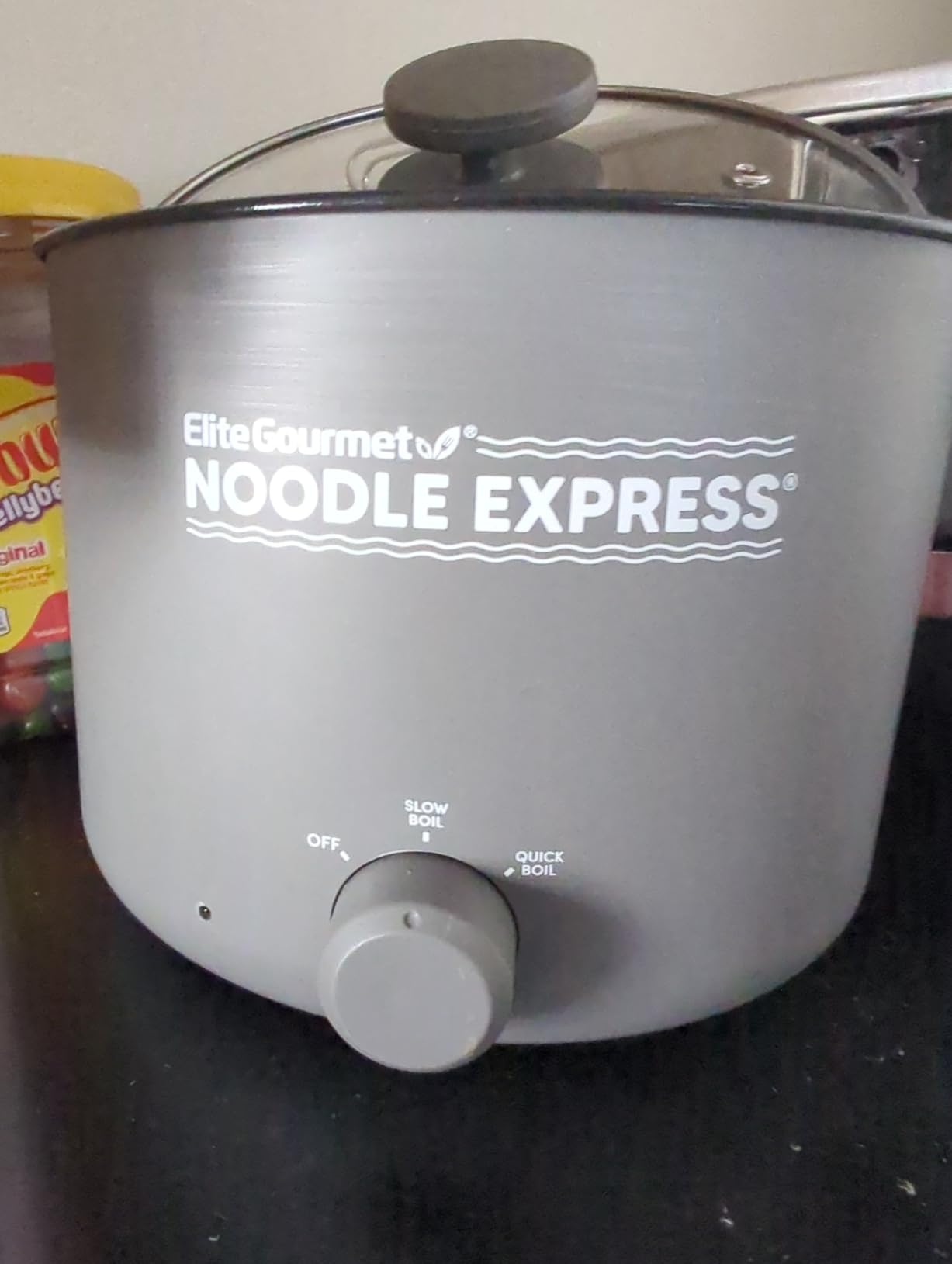 Elite Gourmet 1.25Qt Noodle Express Electric Hot Pot, Ceralast Nonstick | PFAS-Free Ceramic, Glass Lid, 2 Heat, EHP130 customer photo 1