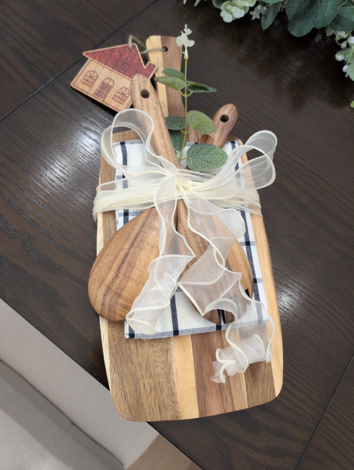 The Perfect Housewarming Gift! Wooden Cutting Boards Set with Utensils & Napkin - Charcuterie, Cheese, Serving Tray for New Home, Kitchen Decor customer photo 1