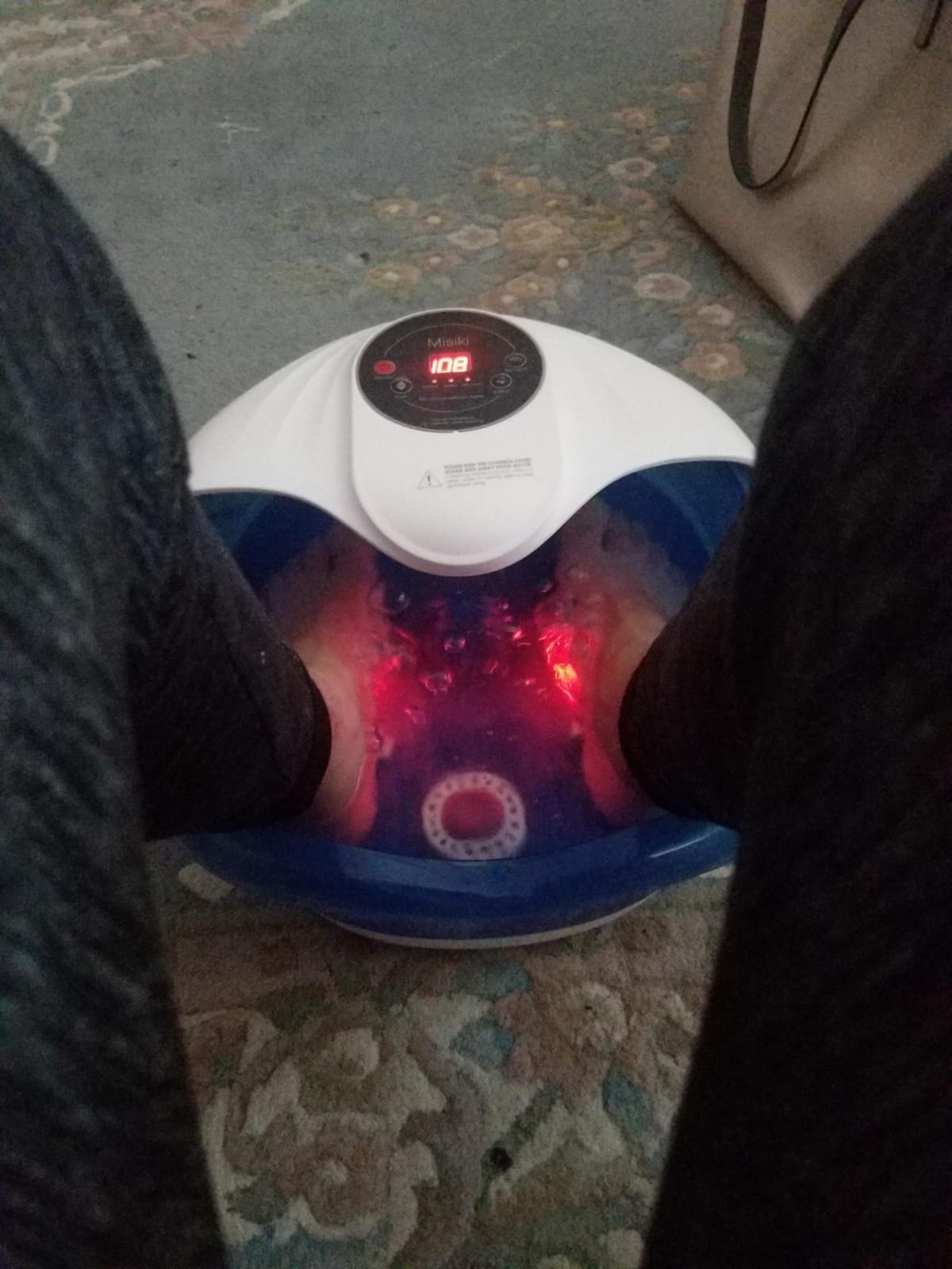 Collapsible Foot Spa Bath with Heat, Fits Men Size 12 (Royal Blue) | Remote Control & 16 Massage Rollers, Fast Heating, Surf, Timing & Red Light, Home Relaxing Tired Feet customer photo 1