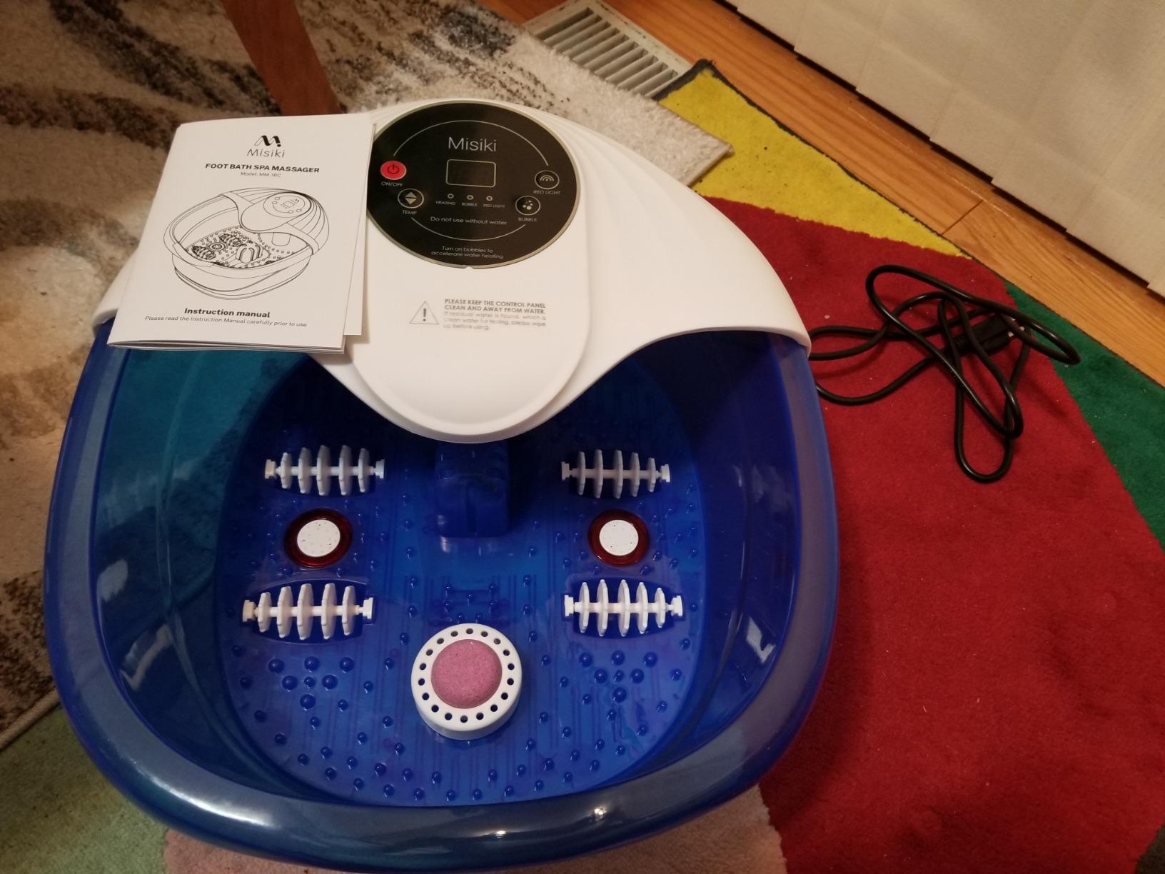 Collapsible Foot Spa Bath with Heat, Fits Men Size 12 (Royal Blue) | Remote Control & 16 Massage Rollers, Fast Heating, Surf, Timing & Red Light, Home Relaxing Tired Feet customer photo 2