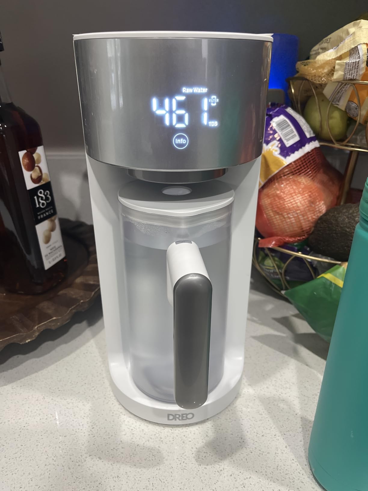 DREO Reverse Osmosis Water Filter Countertop, RO Filtration System, 3:1 Pure to Drain, TDS & Filter Life & 2 Autofill Pitchers, Install-Free, Self-Cleaning Water Purifier, RO Water Filter customer photo 1