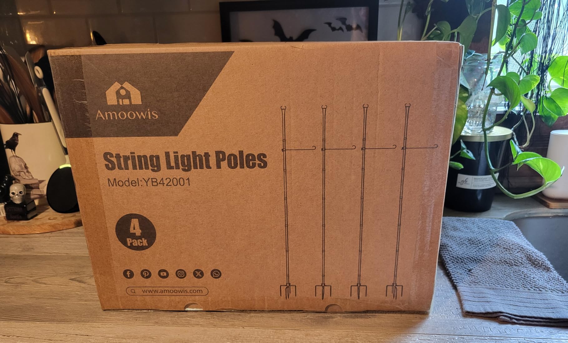 10Ft String Light Poles 4 Pack, Thickened Metal Outdoor Light Pole | 180-Day Rust Tested, with Fence Brackets, Heavy Duty No Wobble, Rustproof Stand for Patio, Backyard, Wedding Party Decor customer photo 1