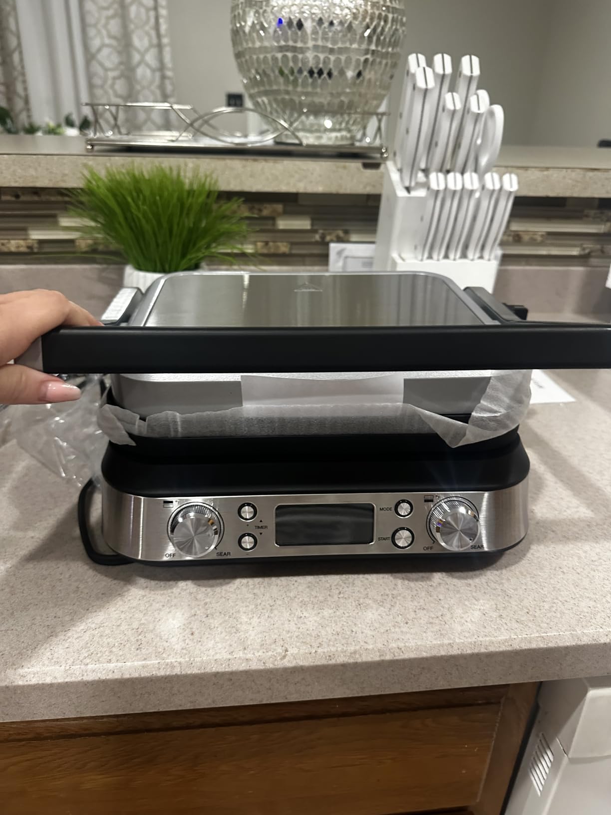 6-in-1 Indoor Grill and Griddle, 14'', Electric Grill Indoor,1700W | 90-Minute Timer, Reversible nonstick grill & griddle plate, Dishwasher Safe, Uniform Edge-to-Edge Heat for Perfect Grilling customer photo 2