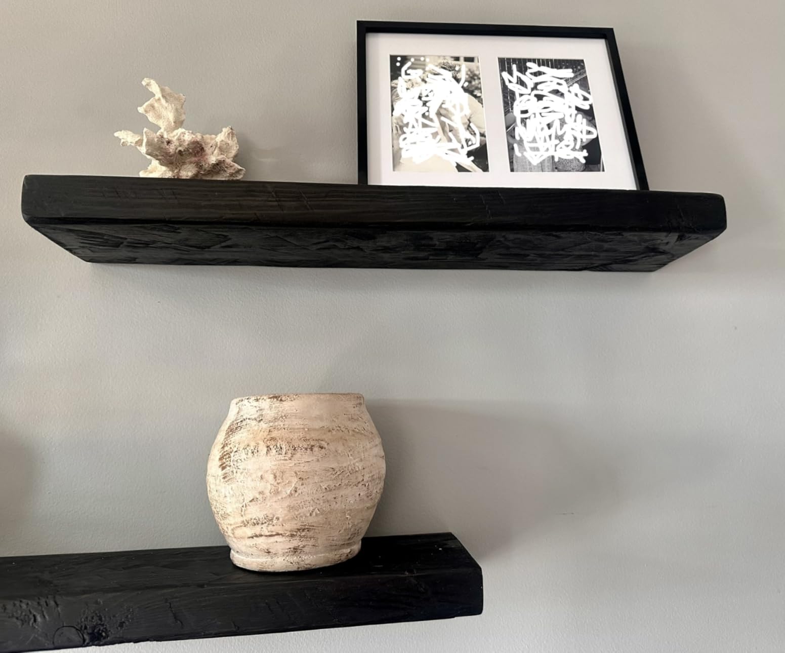 Briful Rustic Ceramic Decorative Vase, Farmhouse Textured Tabletop Vase | Wabi Sabi Home Decor Accent with Weathered Clay Finish for Faux Stems, Dried Flowers, Coffee Table, Shelf & Entryway Decor customer photo 2