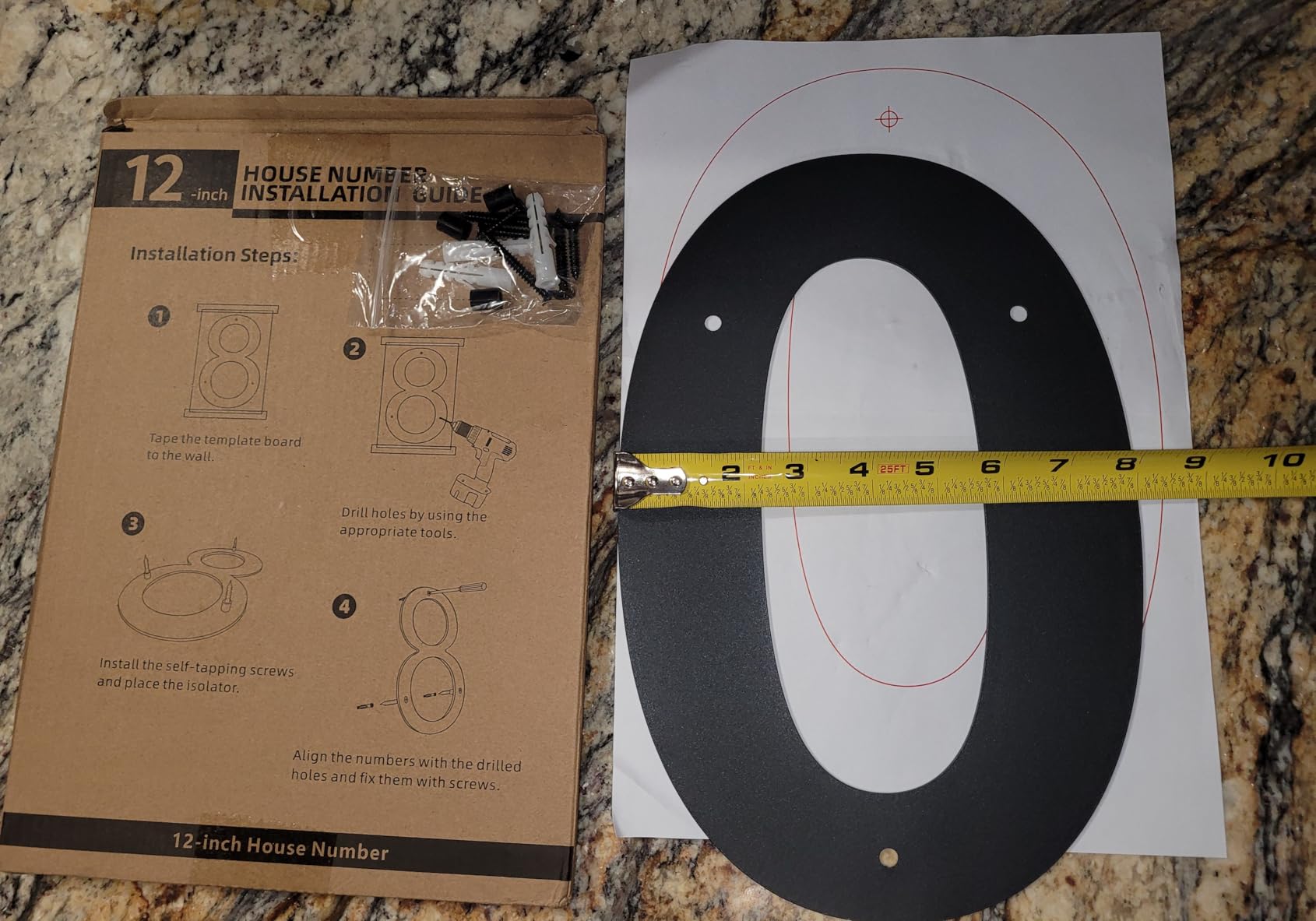 12 Inch Black Floating House Numbers for Outside, Metal House Number Plaque, Rust-Proof Large Outdoor Address Numbers 2 customer photo 1