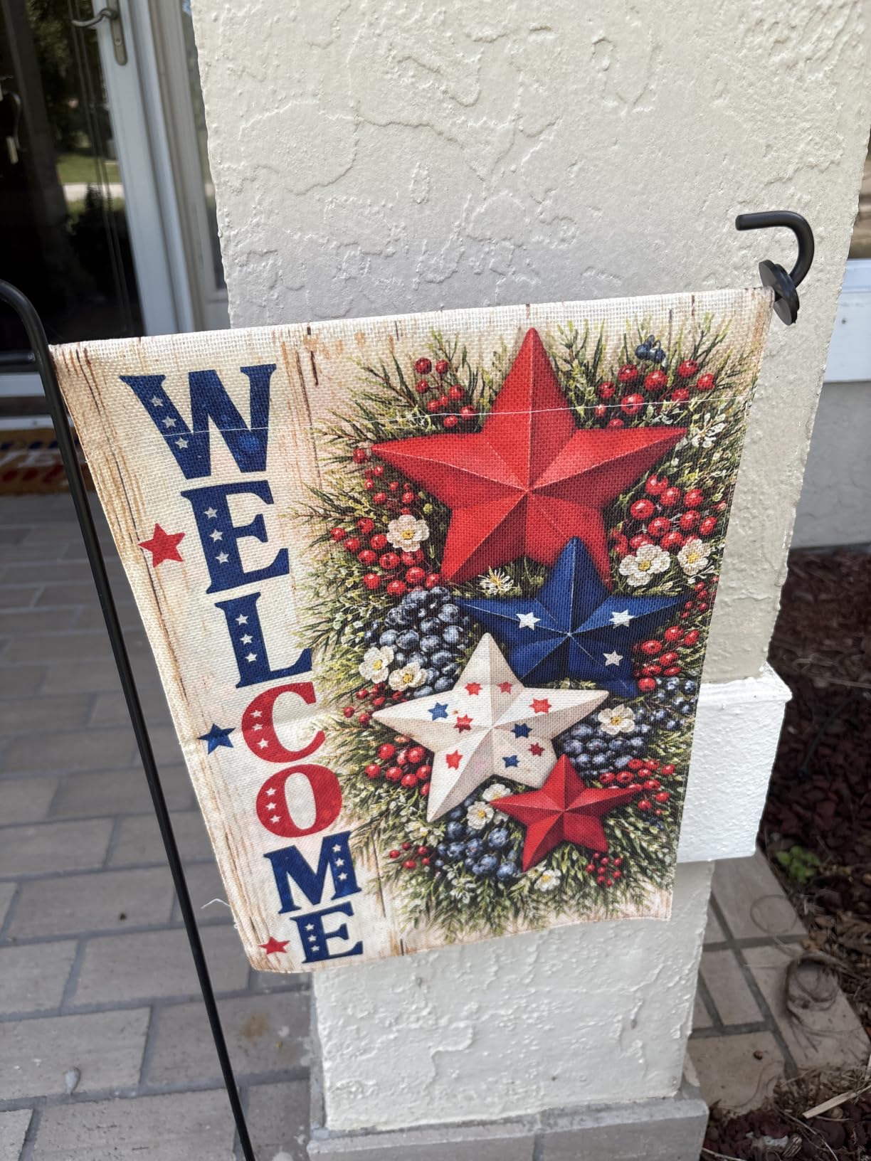4th of July Decorations - Patriotic Stars Welcome Garden Flag | Double Sided Fourth of July Accessories Patriotic Banner | 250 Anniversary USA Merchandise for Garden Yard Porch Patio Lawn Outdoor Outside Decor customer photo 2