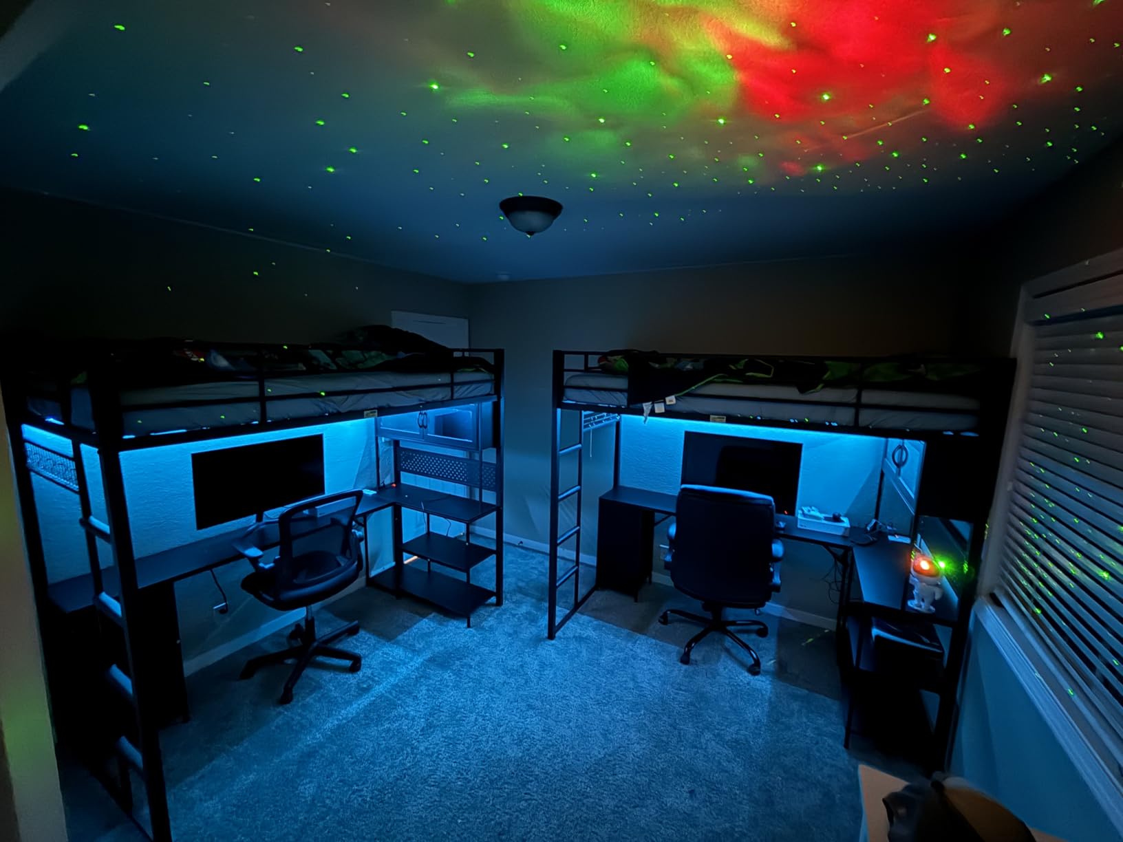 ADORNEVE Gaming Loft Bed Full Size with Desk, Acrylic RGB Hutch, Black | Safety Power Outlet, Metal Loft Bed Frame with Storage Drawers, Shelves, Pegboard, Safety Guardrail, Space Saving for Teens customer photo 1