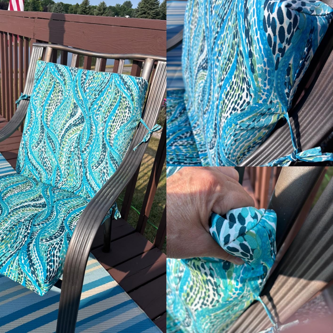 Arden Outdoor Dining Chair Cushion, 4-Pack, 20x44, Salome Tropical | Rain-Proof Seat Pad, Fade-Resistant, Mold and Mildew Resistant customer photo 1