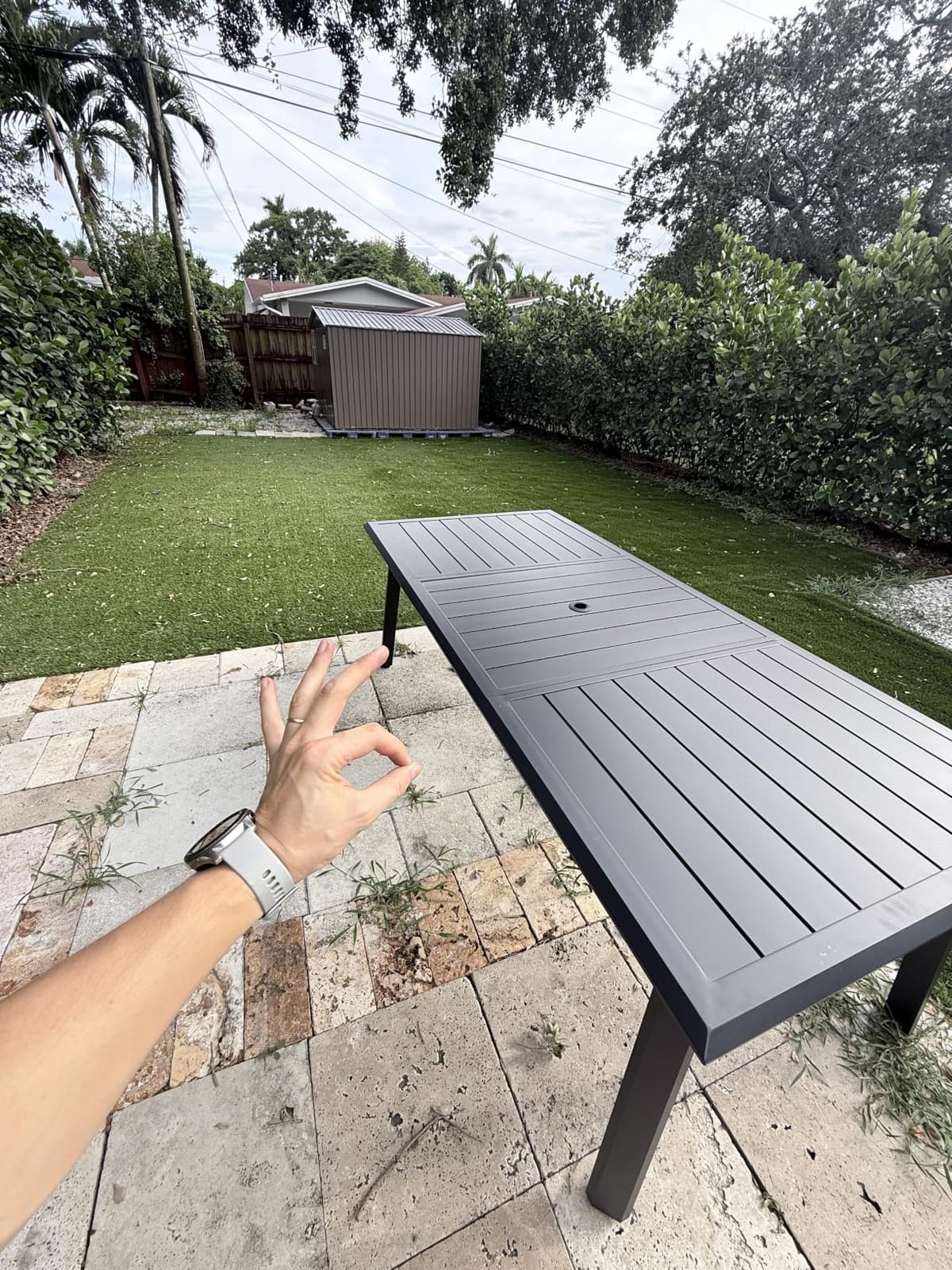 Pellebant Aluminum Outdoor Dining Table for 8-10 Person | 94