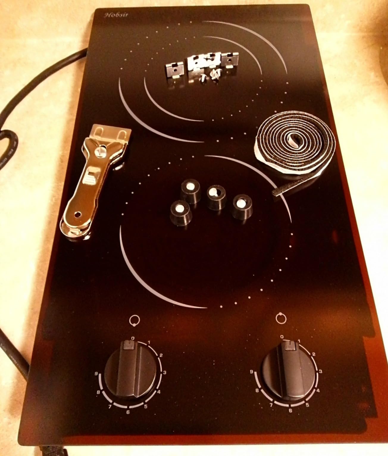 Hobsir Electric Cooktop 30 Inch with Downdraft, 4 Burner 6000W | 496m³/h Ductless Downdraft Electric Cooktop, 30