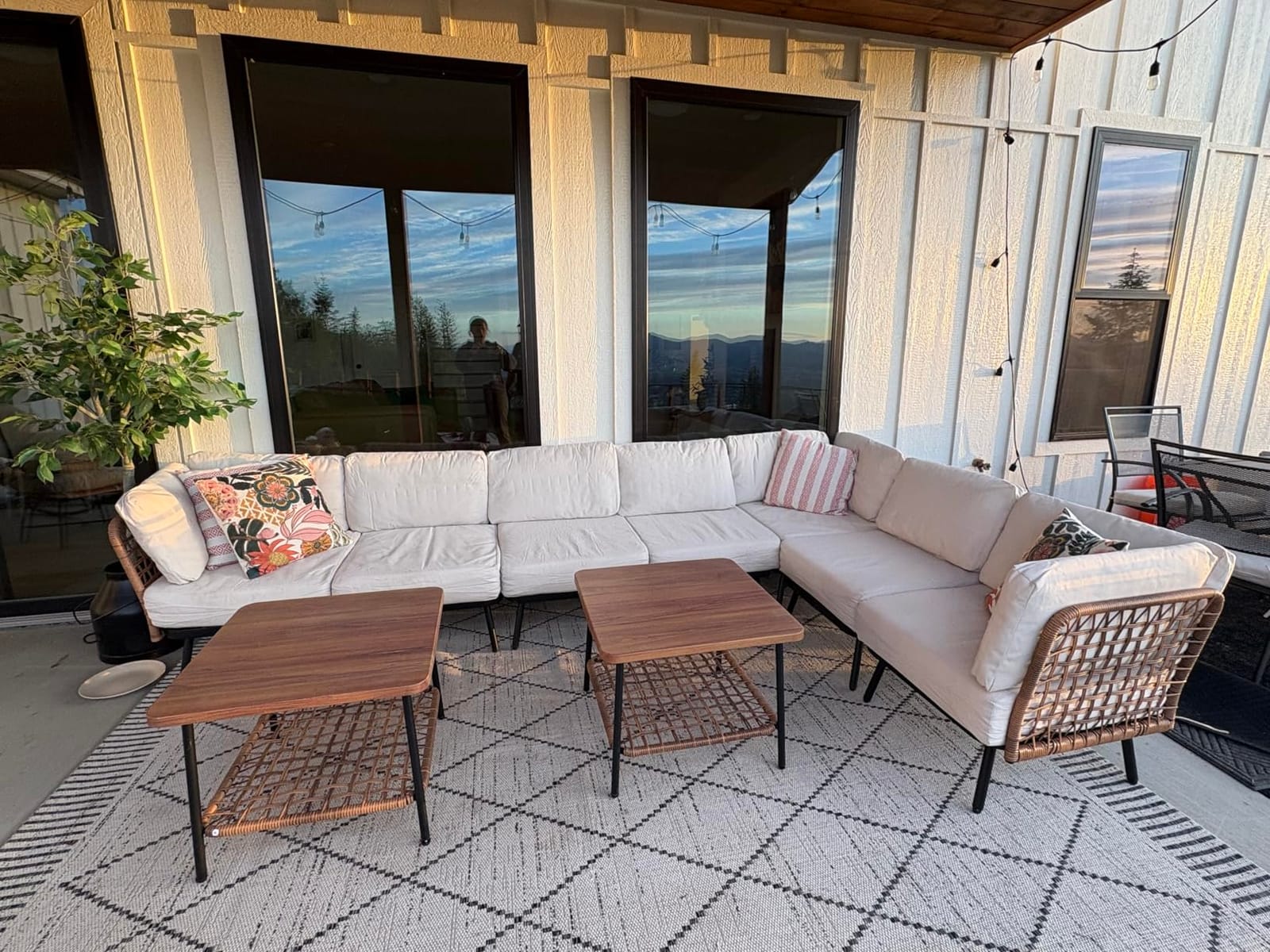 9-Piece Patio Conversation Sets, Rattan Outdoor 7-Seat Sectional Sofa, Wicker Modular Furniture with 2 Storage Coffee Tables for Backyard, Garden, Porch customer photo 1