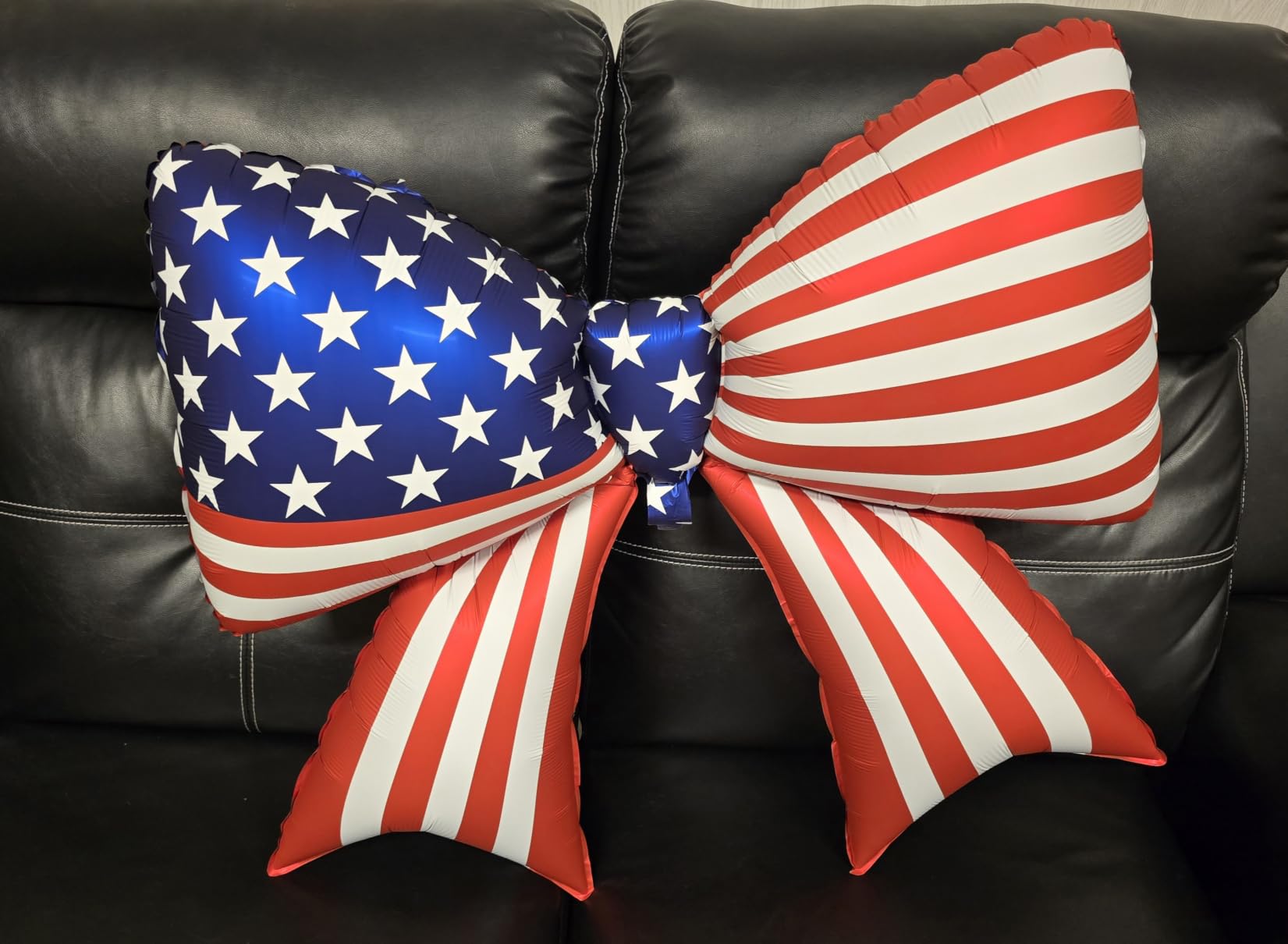 4 PCS Patriotic Bow Foil Balloons, 38 Inch Large American Flag Balloons | 4th of July Decorations, Red White Blue Independence Day Party Supplies, Memorial Day Veterans Day Decor, USA Photo Backdrop customer photo 1