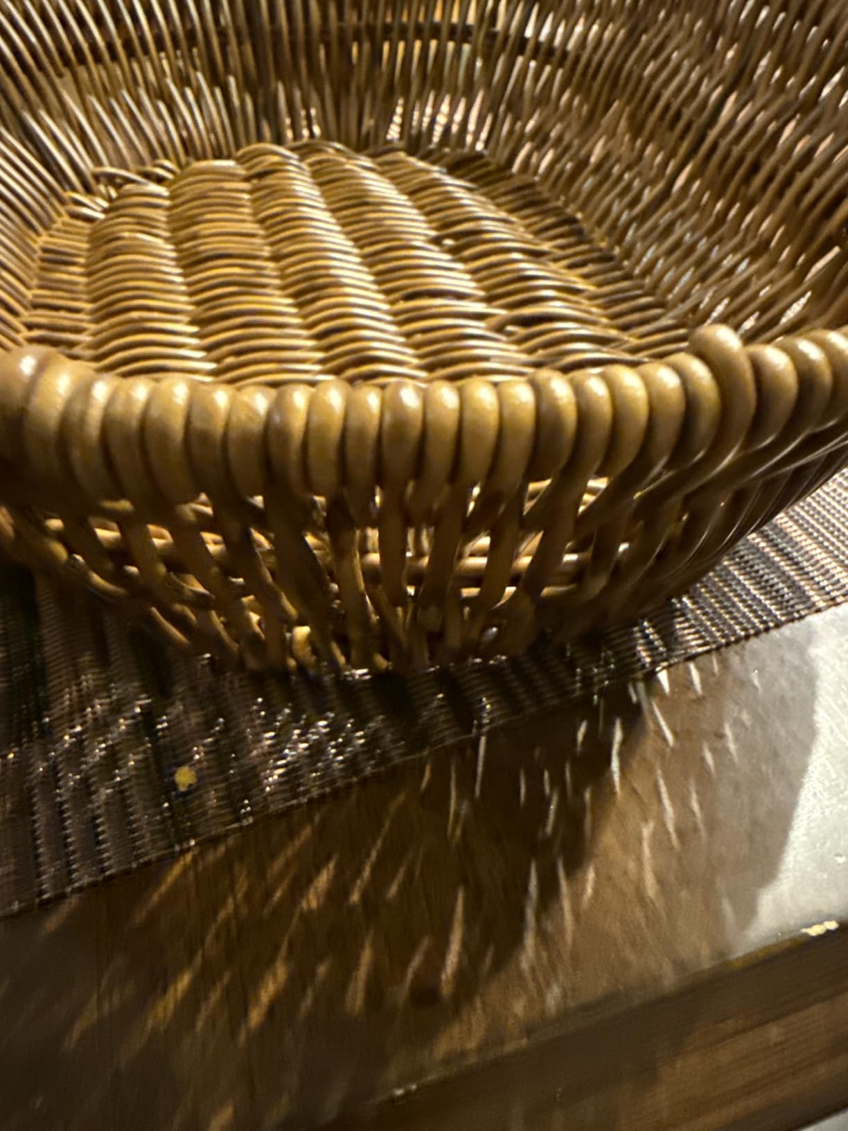 Handwoven Bread Baskets for Serving, Set of 2, 11-Inch Poly Wicker Food Baskets for Tabletop, Brown customer photo 1